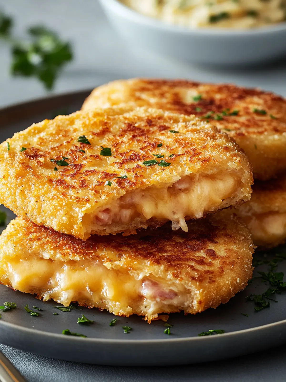 Leckere Schinken-Käse-Taschen im Airfryer in 10 Minuten 3 Schinken-Käse-Taschen im Airfryer