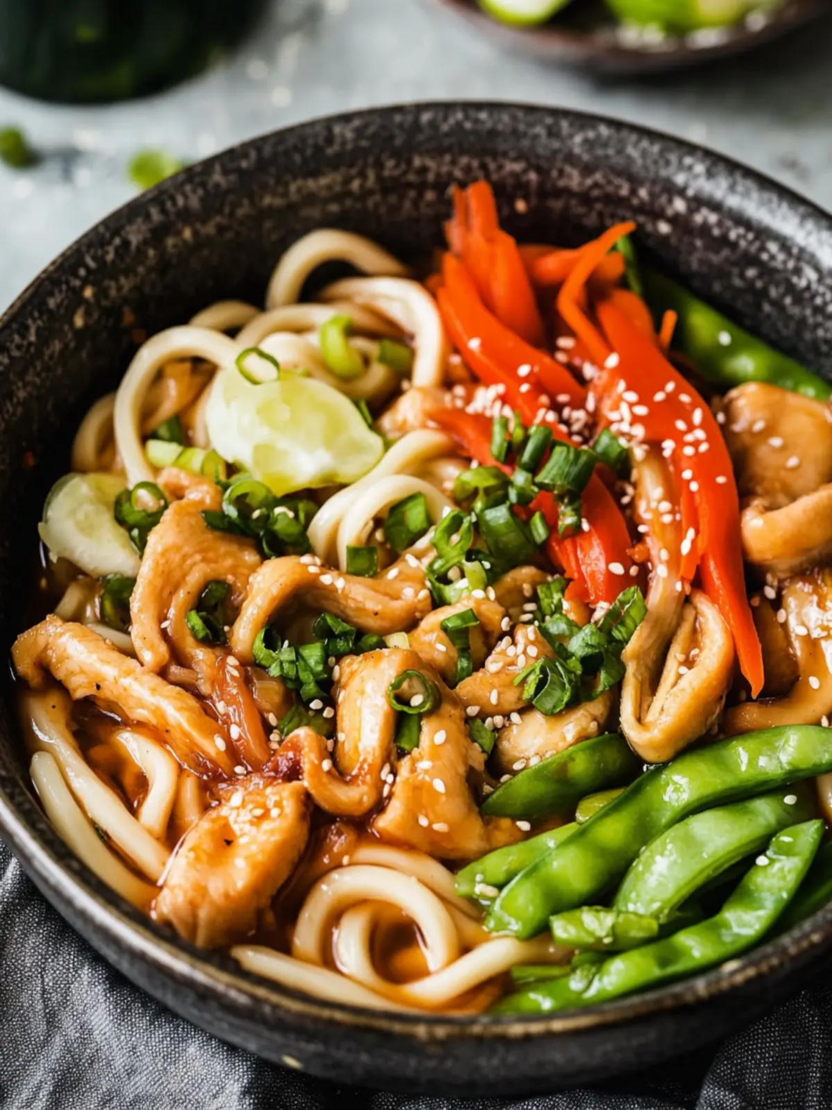 Schnelle Hühnchen Udon Pfanne für Familie und Freunde 3 Hühnchen Udon Pfanne