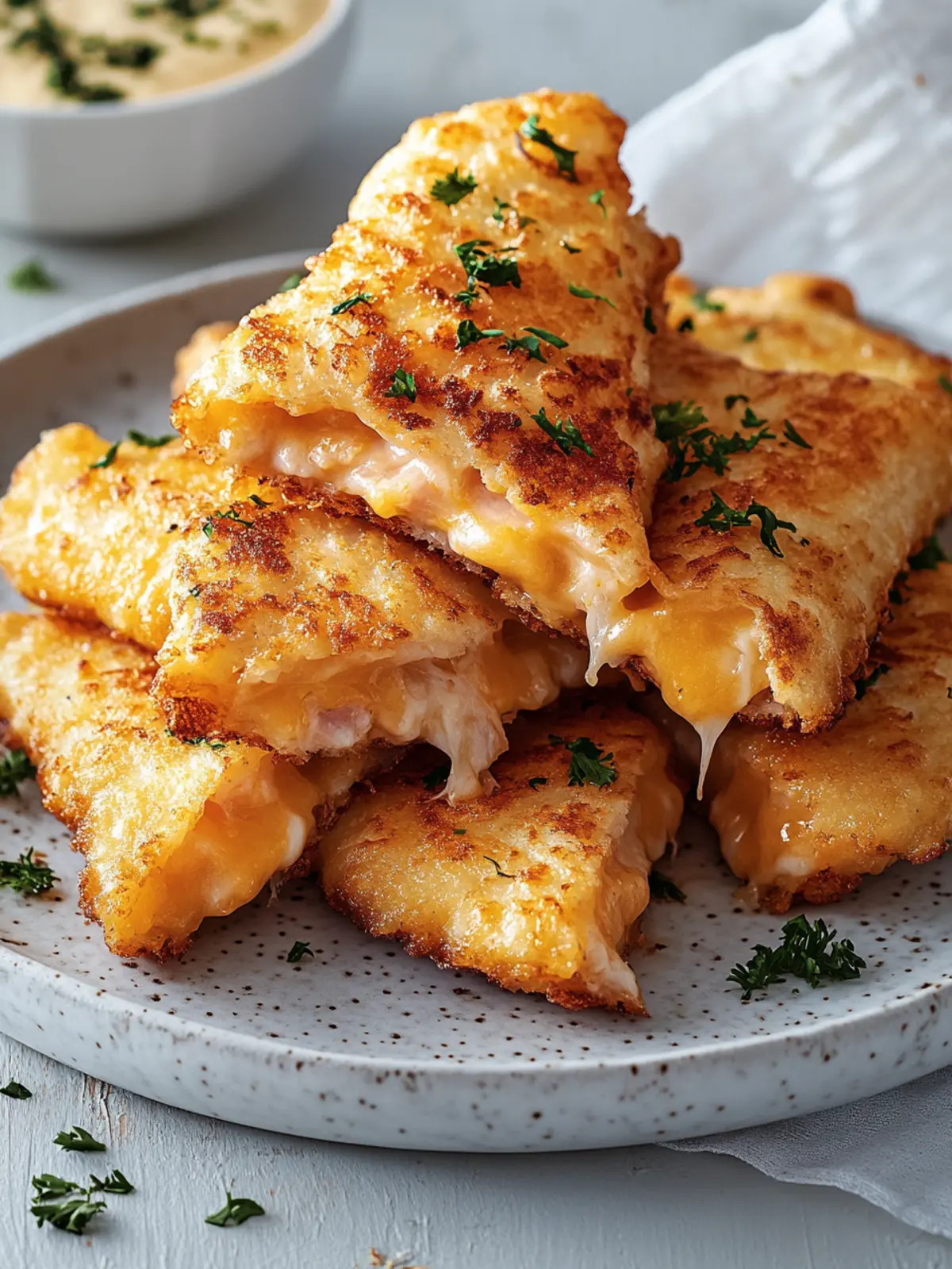 Leckere Schinken-Käse-Taschen im Airfryer in 10 Minuten 4 Schinken-Käse-Taschen im Airfryer