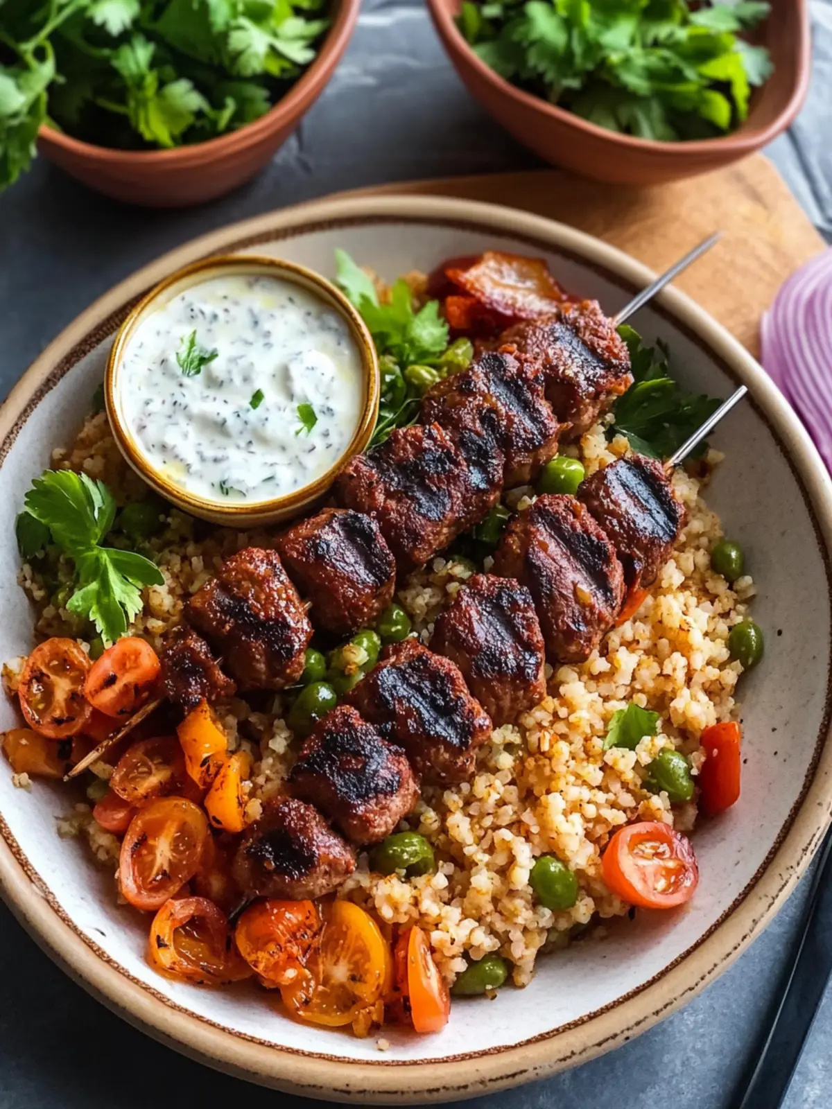 Bulgur-Pilaw & Adana-Kebab