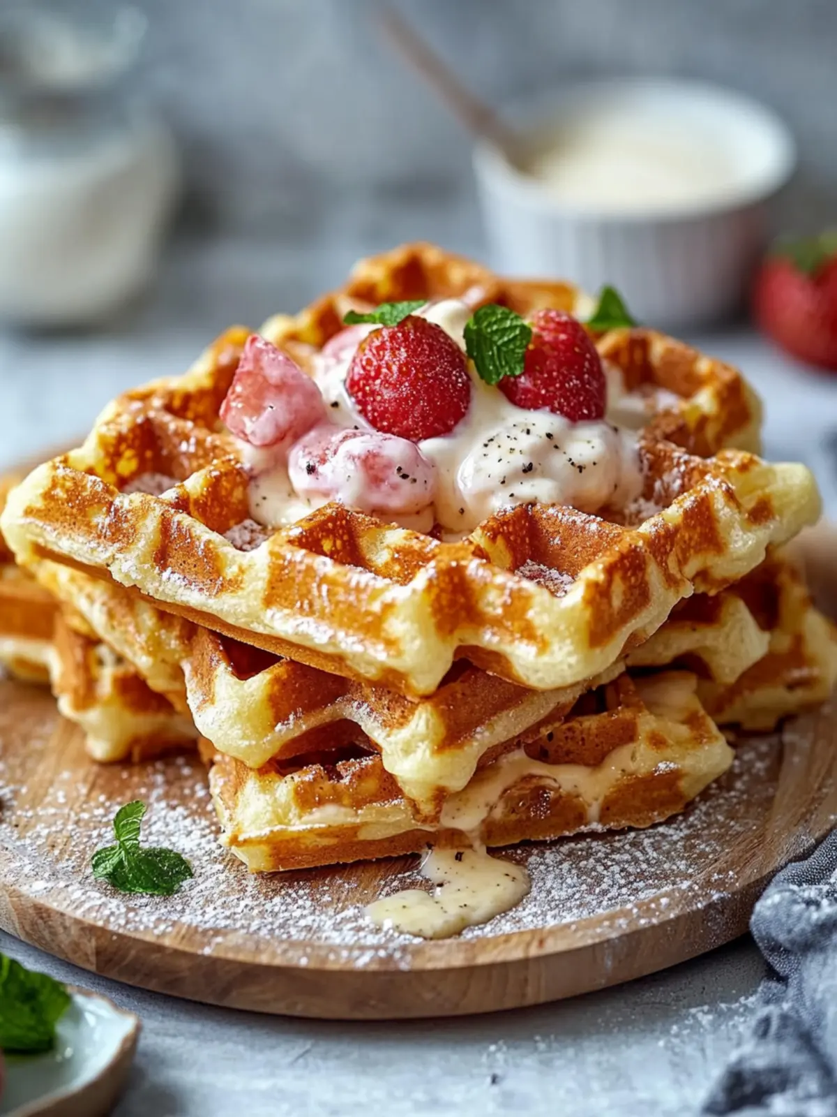 Knusprige Schinken- und Käse-Chaffles