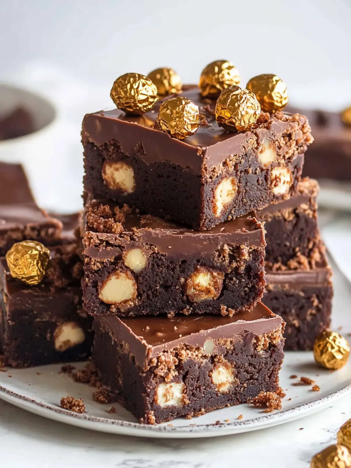 Ferrero Rocher Fudge Brownies – Ein himmlischer Genuss zuhause 4 Ferrero Rocher Fudge Brownies