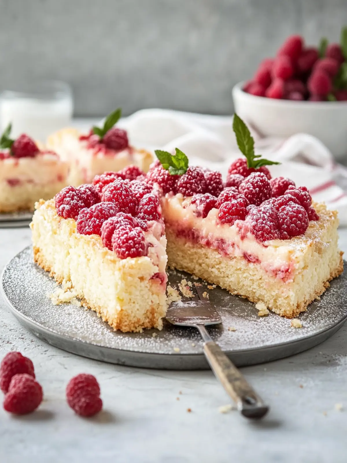 Köstlicher Rhabarberkuchen vom Blech mit quarkiger Füllung 2 Rhabarberkuchen vom Blech
