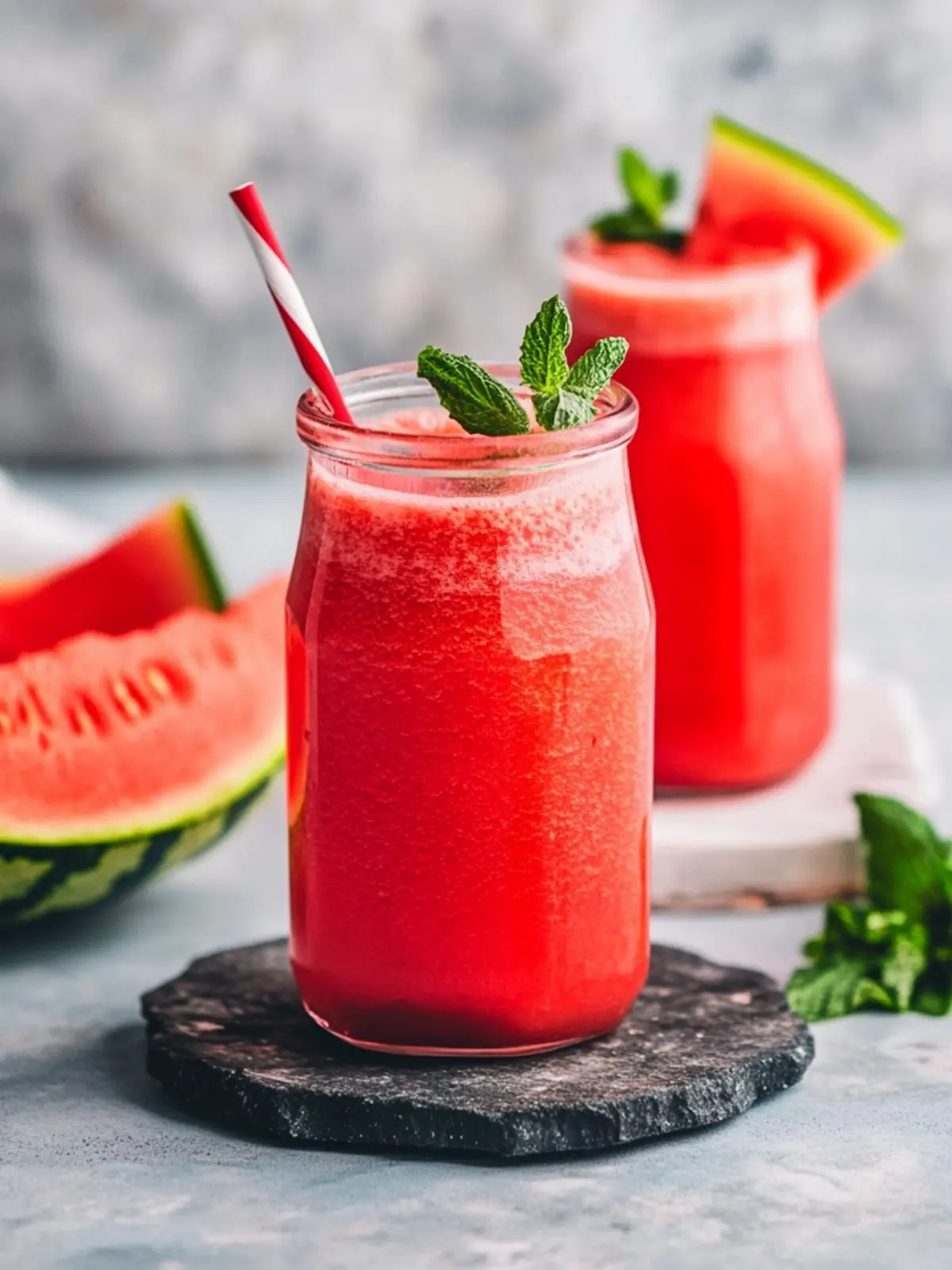 Erfrischender Wassermelonen-Smoothie für heiße Sommertage 4 Wassermelonen-Smoothie