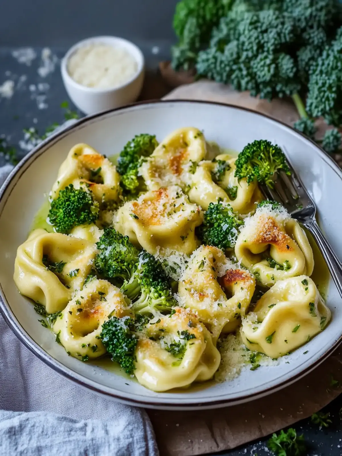 Schneller Tortellini Auflauf Vegetarisch mit Brokkoli
