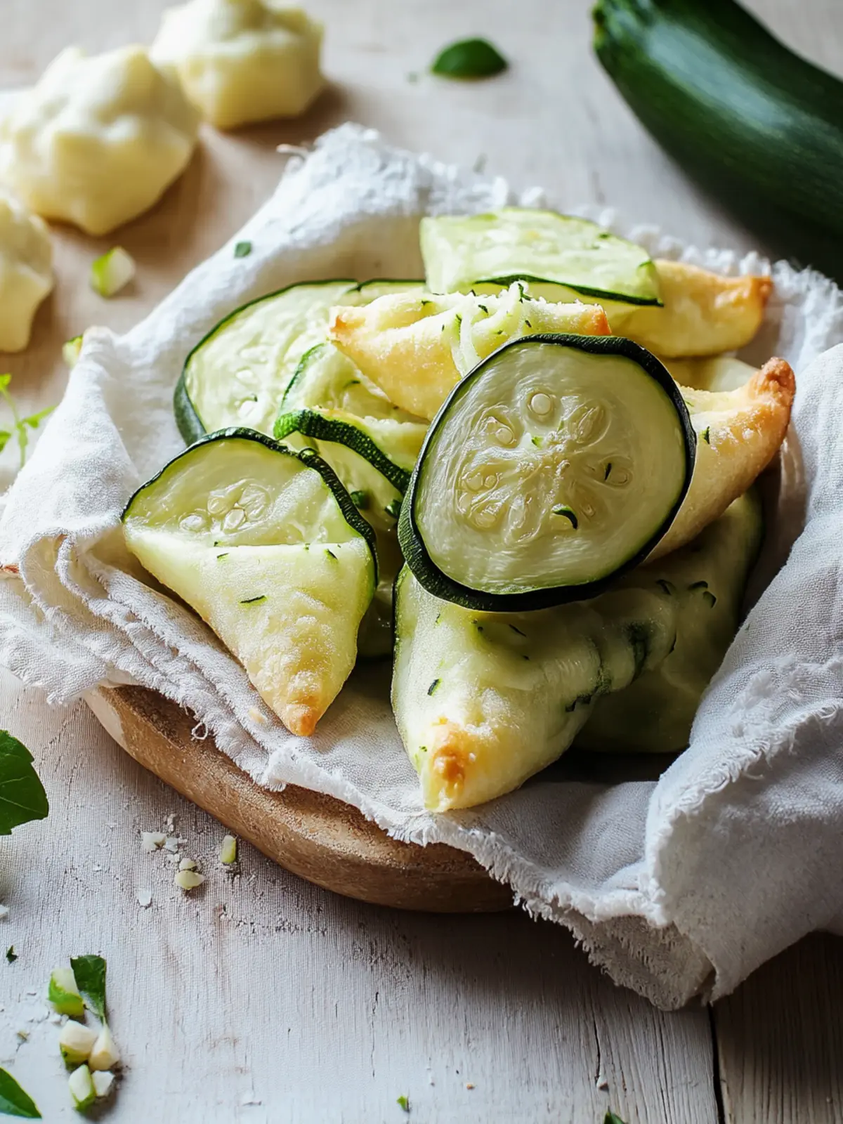 Knusprige Zucchini Frischkäse Taschen für den schnellen Genuss 5 Knusprige Zucchini Frischkäse Taschen