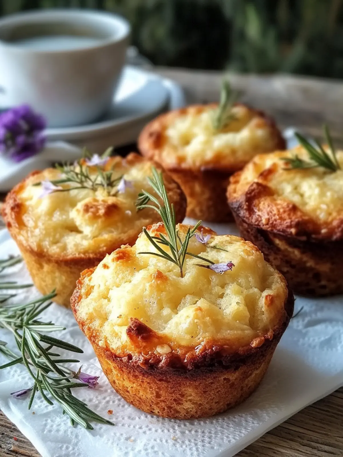 Knusprige Knoblauch-Rosmarin Focaccia Muffins Rezept für Genuss 2 Knusprige Knoblauch-Rosmarin Focaccia Muffins Rezept