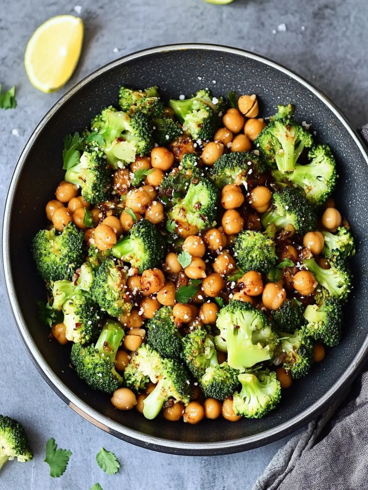 Einfaches Brokkoli-Pfannenrezept mit Kichererbsen (Vegan) 3 Simple Broccoli Pan with Chickpeas (vegan)