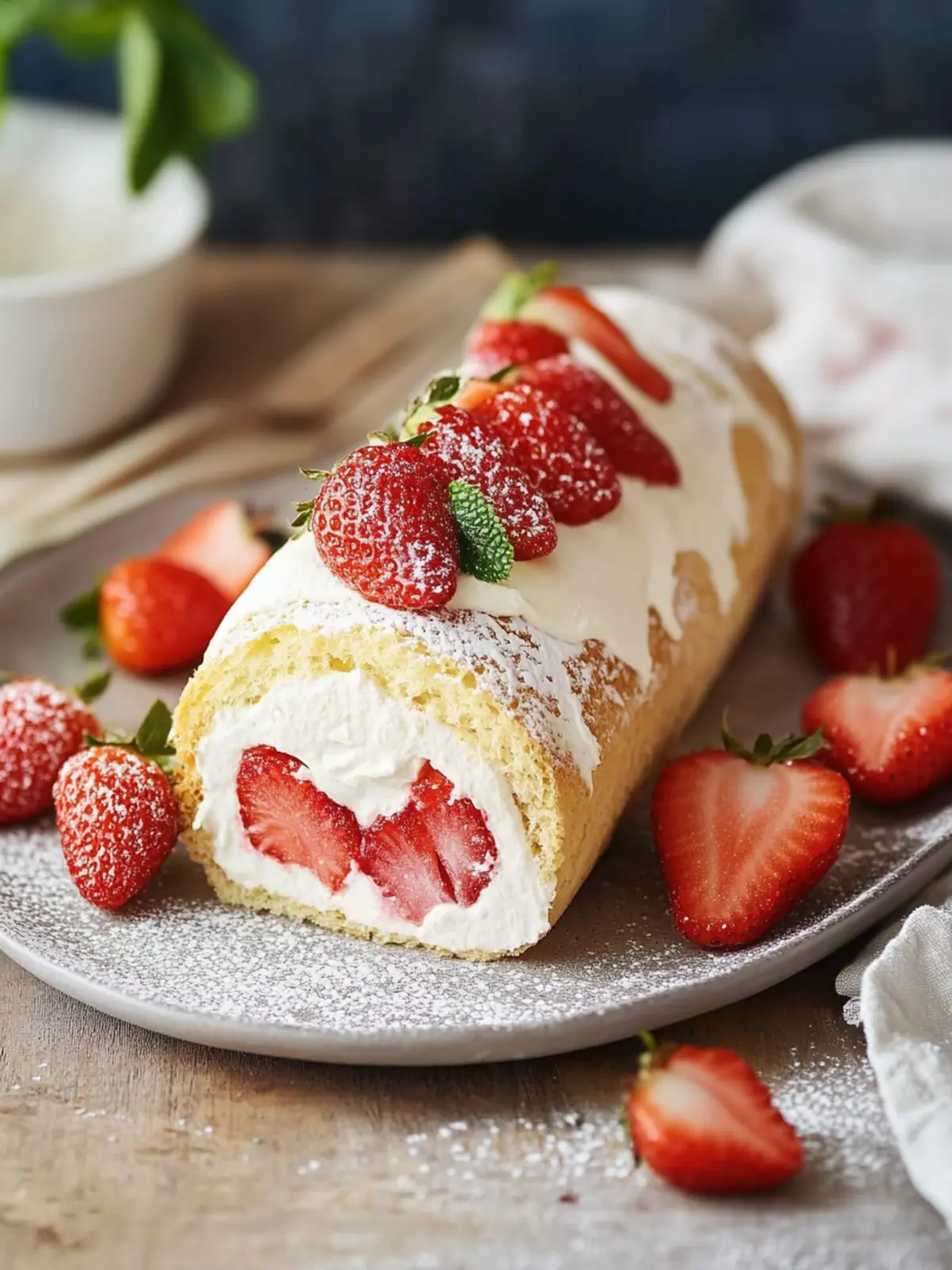 Erdbeer-Sahne-Rolle einfach & luftig – Omas Geheimrezept! 4 Erdbeer-Sahne-Rolle einfach & luftig