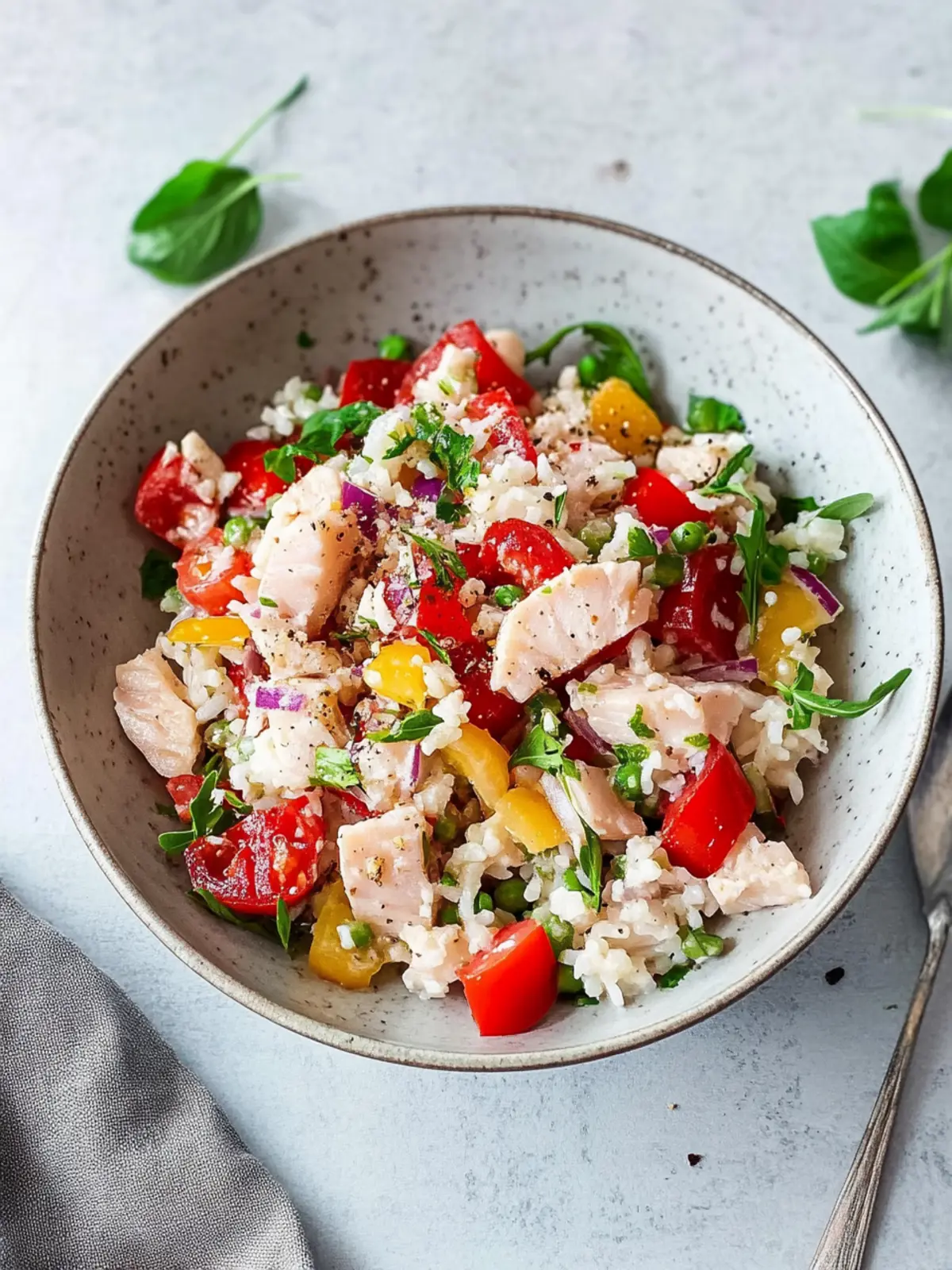 Schneller Reissalat mit Thunfisch und Paprika für heiße Tage 2 Schneller Reissalat mit Thunfisch und Paprika