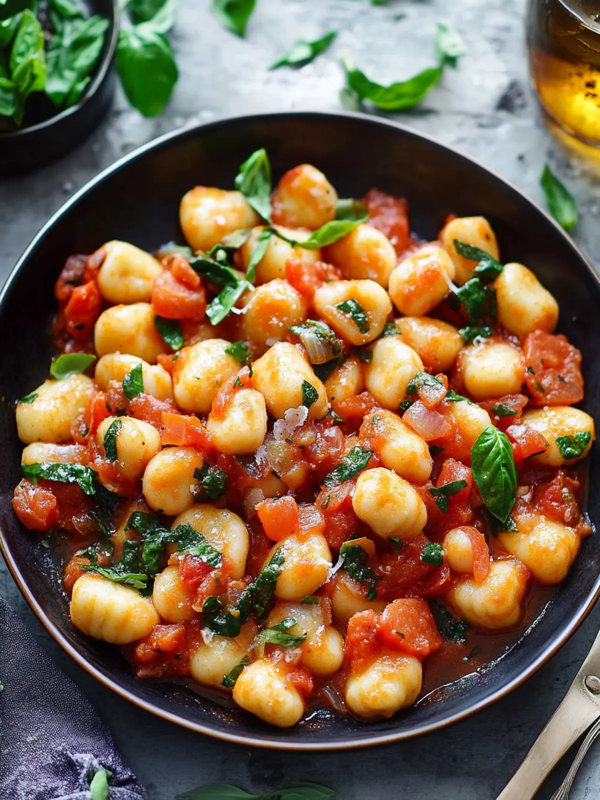 Einfache Gnocchi mit Tomatensauce für schnelle Genussmomente 2 Gnocchi mit Tomatensauce