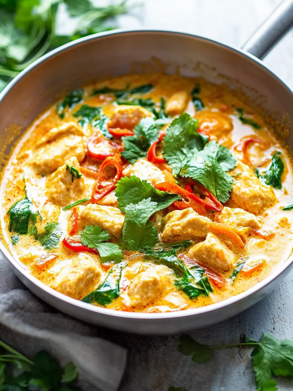 Genieße Thai-Hühnchen-Kokosnuss-Curry in nur 20 Minuten! 5 Thai-Hühnchen-Kokosnuss-Curry