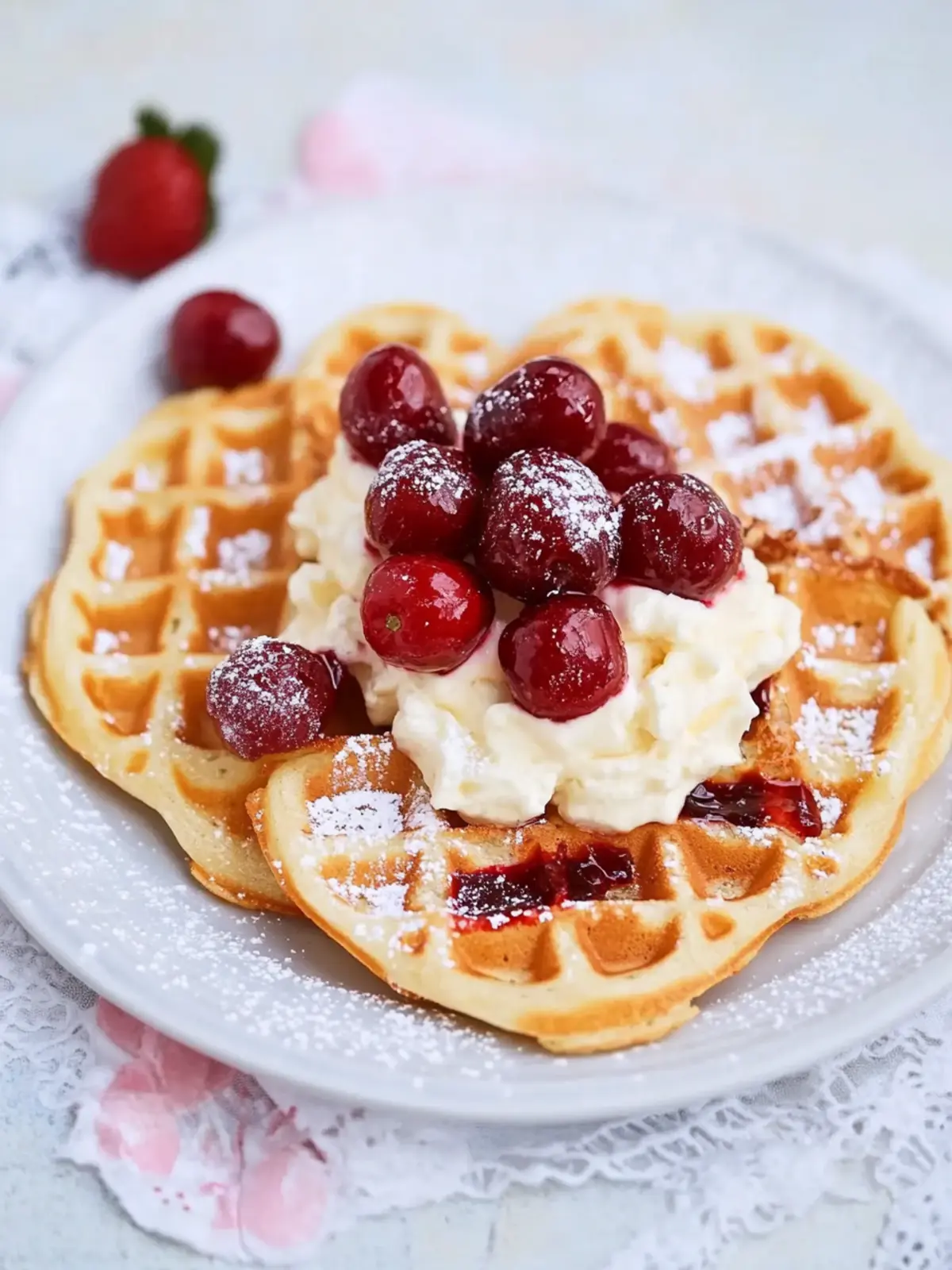 Waffeln mit heißen Kirschen: Der himmlische Genuss für alle 3 Waffeln mit heißen Kirschen