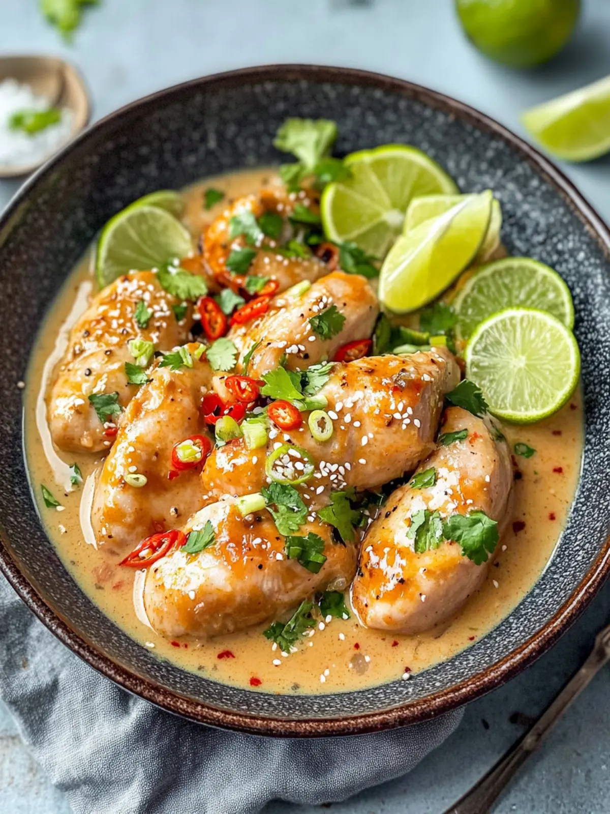 Zartes Hähnchen in Kokos-Limetten-Sauce: Ein Tropenfeuerwerk 2 Zartes Hähnchen in Kokos-Limetten-Sauce
