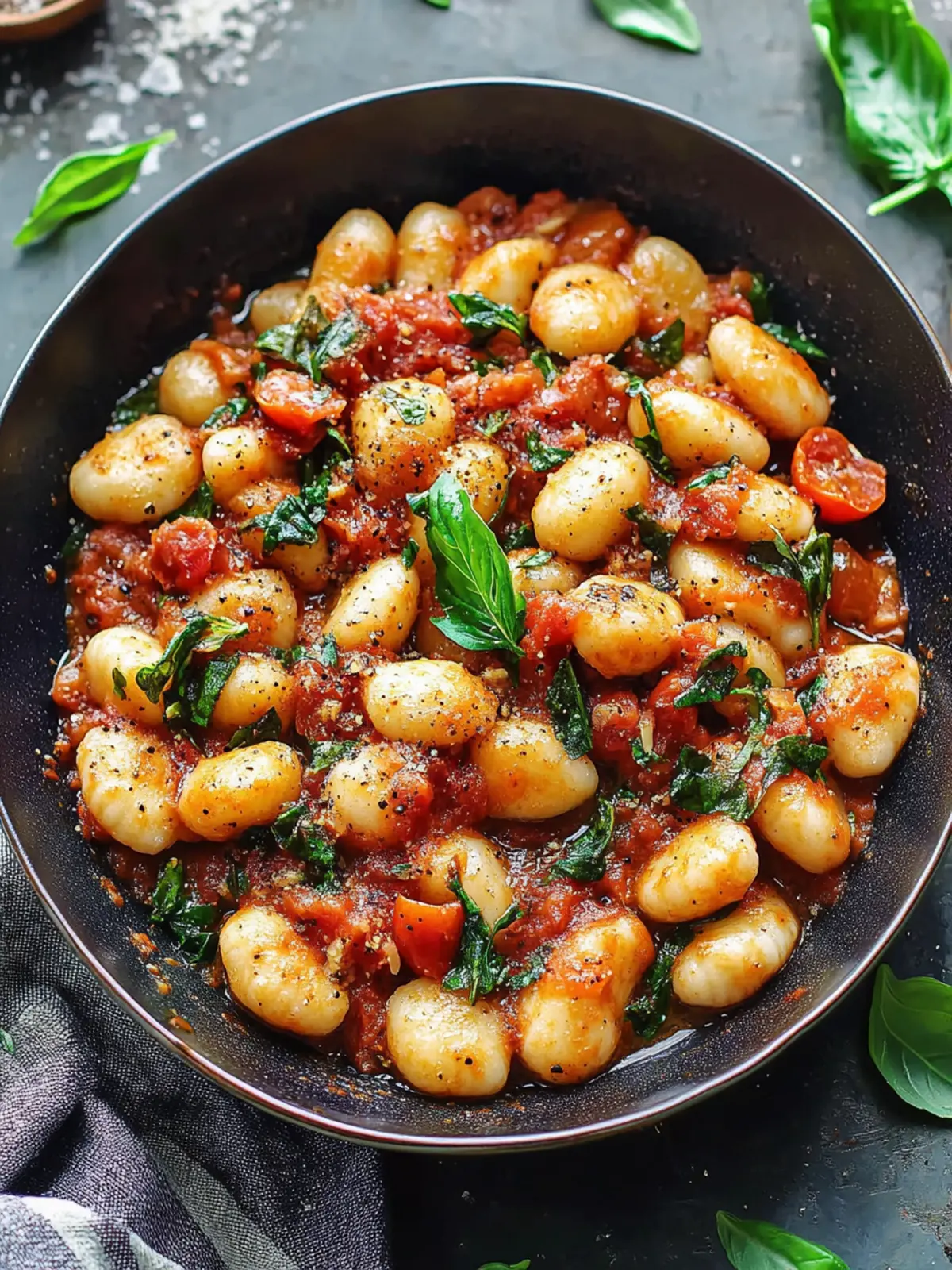 Einfache Gnocchi mit Tomatensauce für schnelle Genussmomente 3 Gnocchi mit Tomatensauce