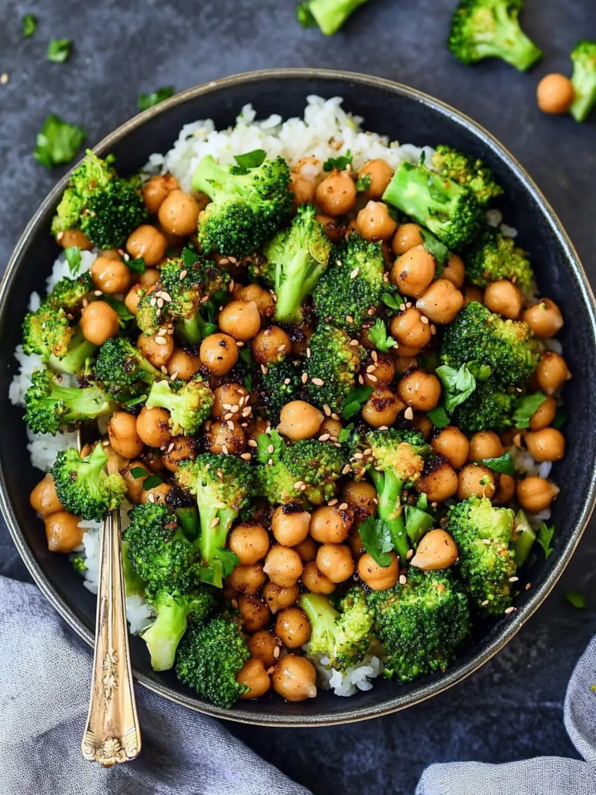 Einfaches Brokkoli-Pfannenrezept mit Kichererbsen (Vegan) 5 Simple Broccoli Pan with Chickpeas (vegan)