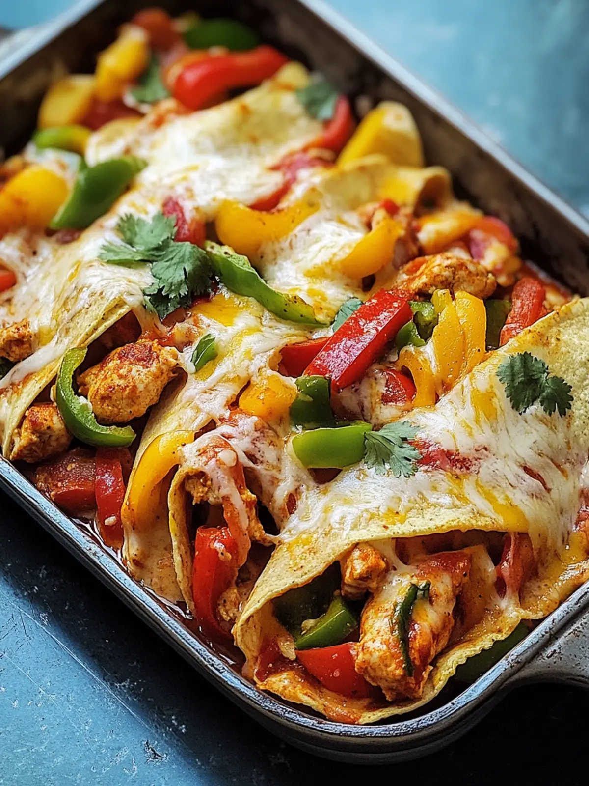 Käsiger Fajita Hähnchen Auflauf – Schnelles Familienessen genießen 4 Käsiger Fajita Hähnchen Auflauf