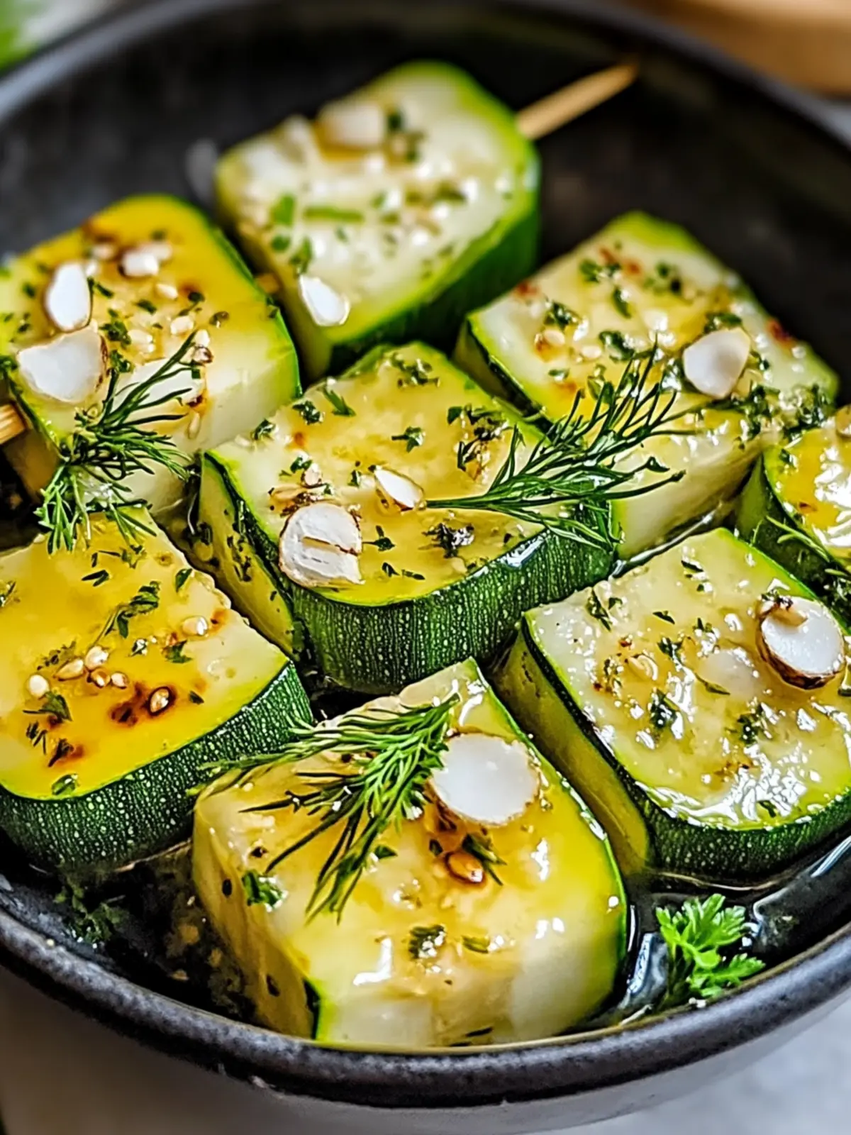Unwiderstehliche Knoblauchbutter Zucchini Spieße Rezept für Grillabende 4 Unwiderstehliche Knoblauchbutter Zucchini Spieße Rezept