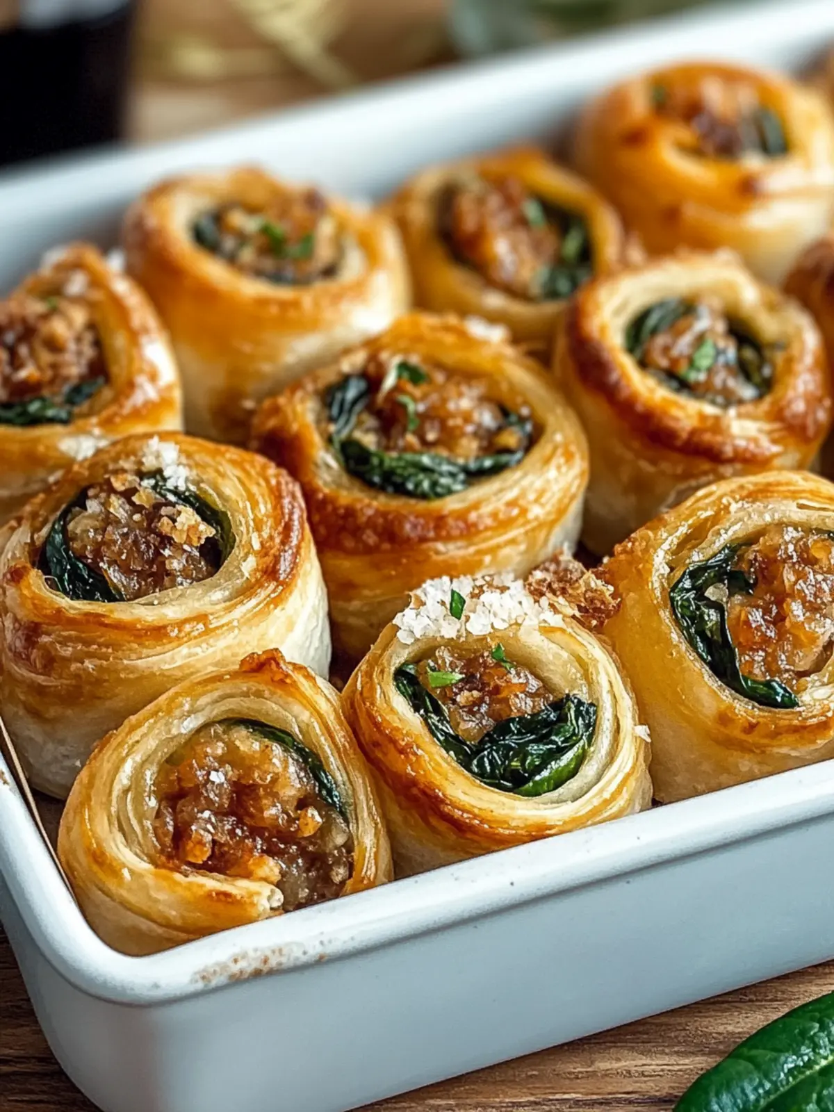 Vegane karamellisierte Zwiebel- und Spinat-Pizza-Rollen für dich 4 Vegane karamellisierte Zwiebel- und Spinat-Pizza-Rollen