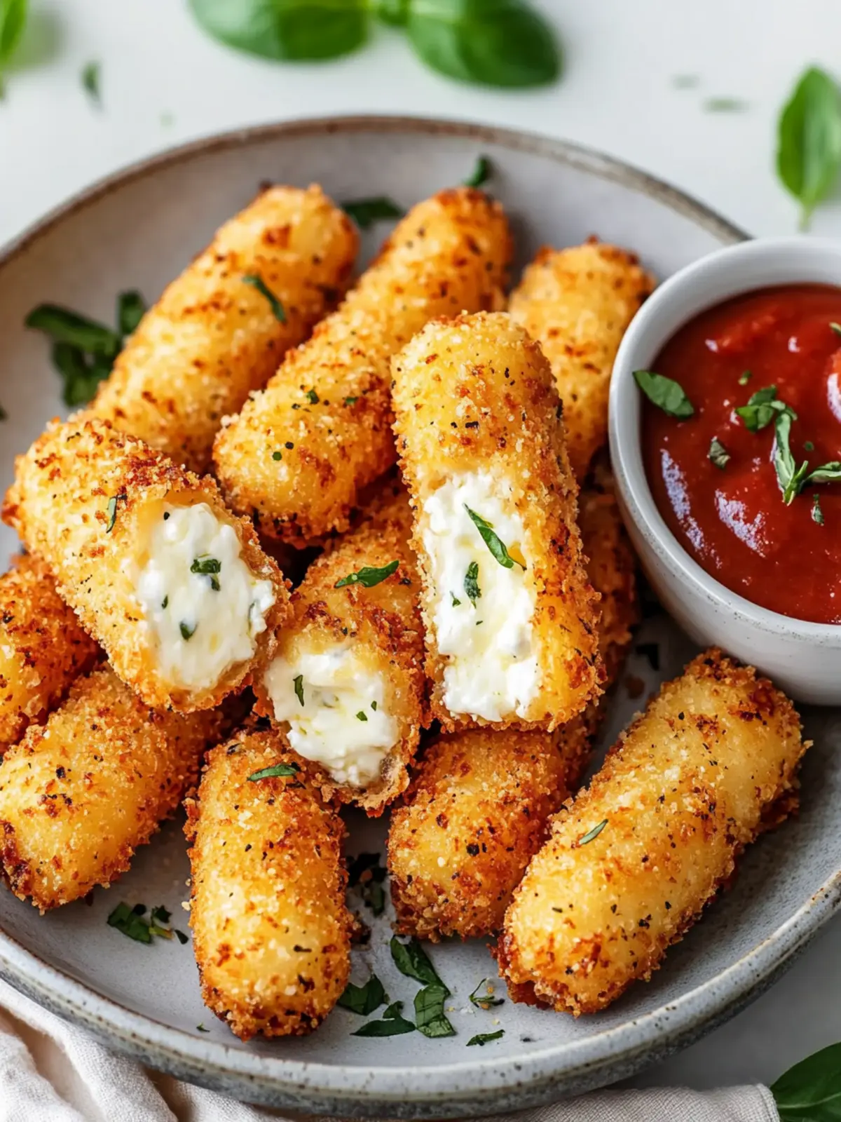 Krosse Heißluftfritteuse Mozzarella-Sticks: Einfach unwiderstehlich! 5 Krosse Heißluftfritteuse Mozzarella-Sticks