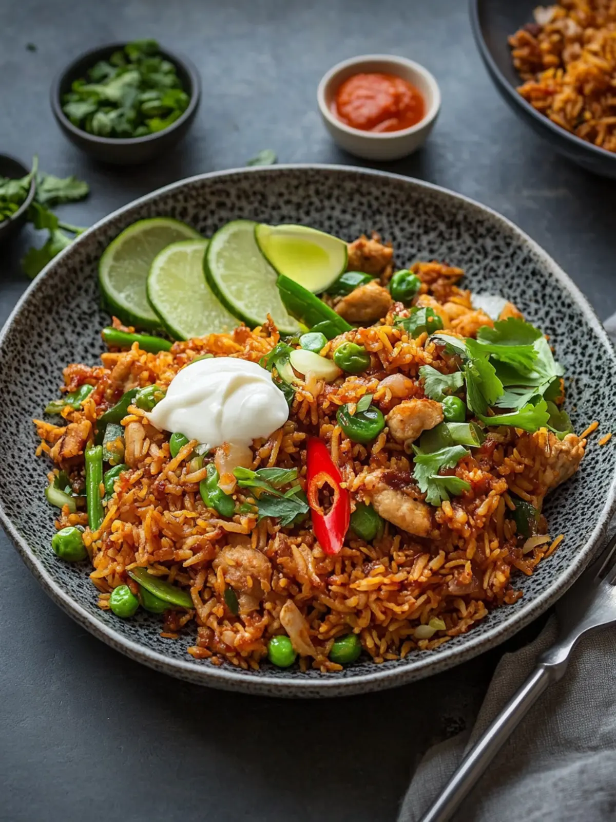 Schnelles Nasi Goreng (indonesischer gebratener Reis)