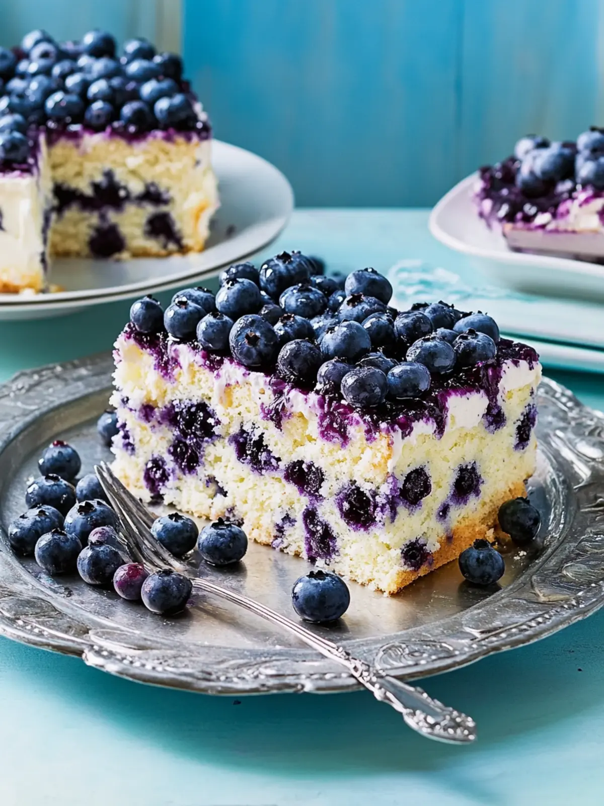 Saftiger Heidelbeerkuchen vom Backblech für dein Sommerfest 3 Juicy blueberry cake from the baking tray