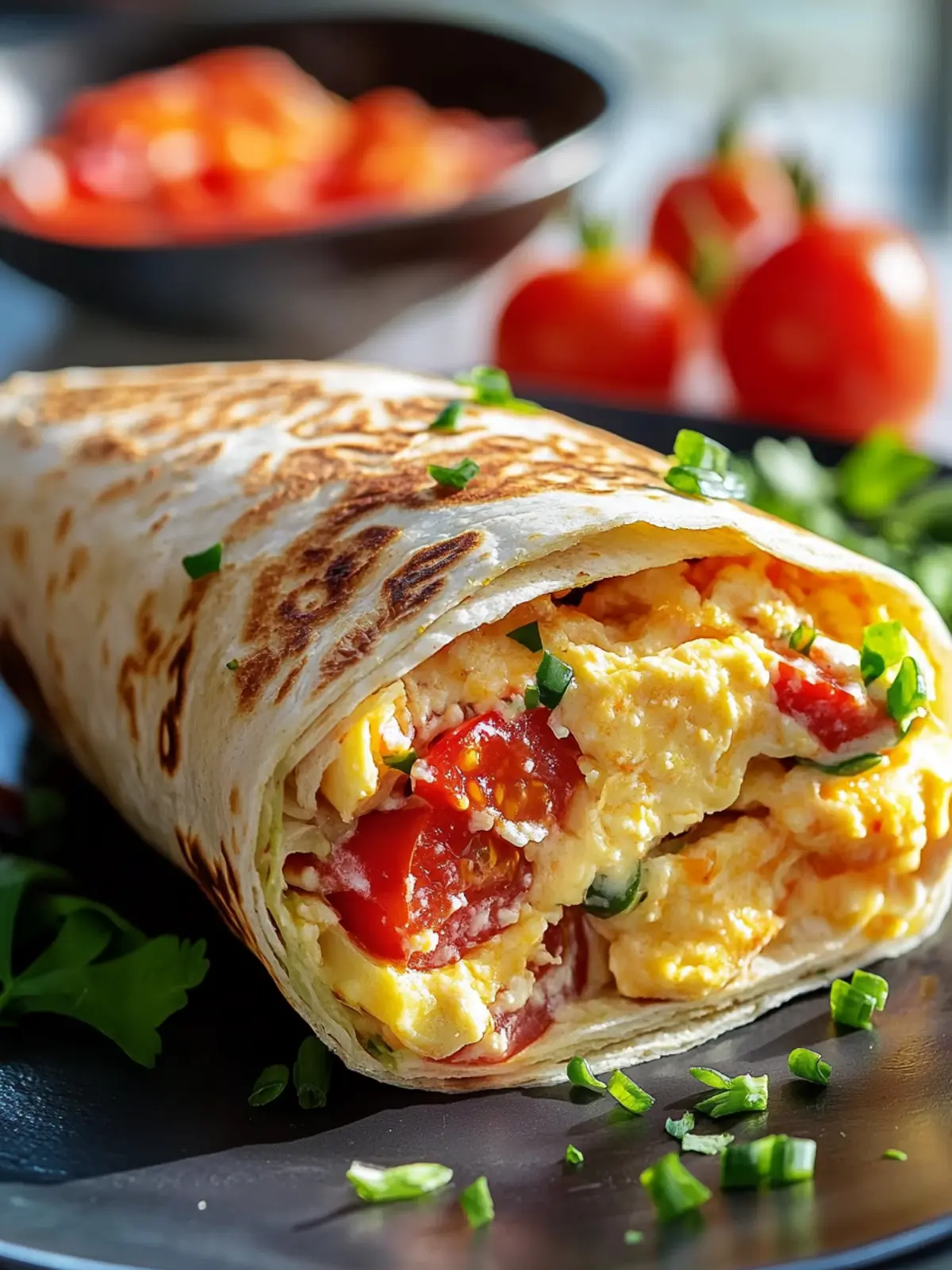 Frühstückswrap mit Ei, Käse & Tomaten – Schnell und Lecker! 5 Breakfast wrap with egg, cheese & tomatoes