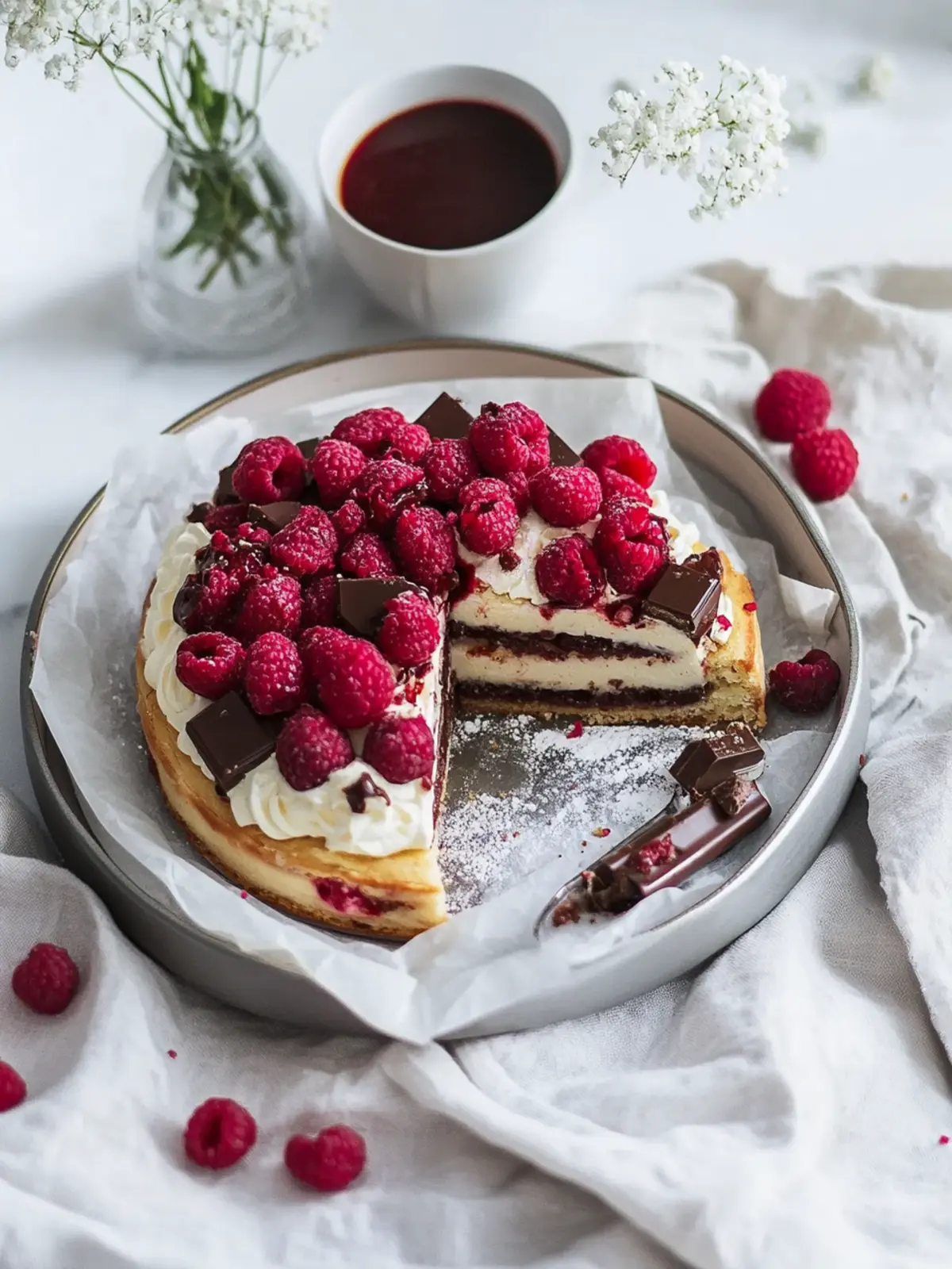Fluffige Herz-Pfannkuchen mit Beeren und Schokolade für Verliebte 2 Herz-Pfannkuchen mit Beeren und Schokolade
