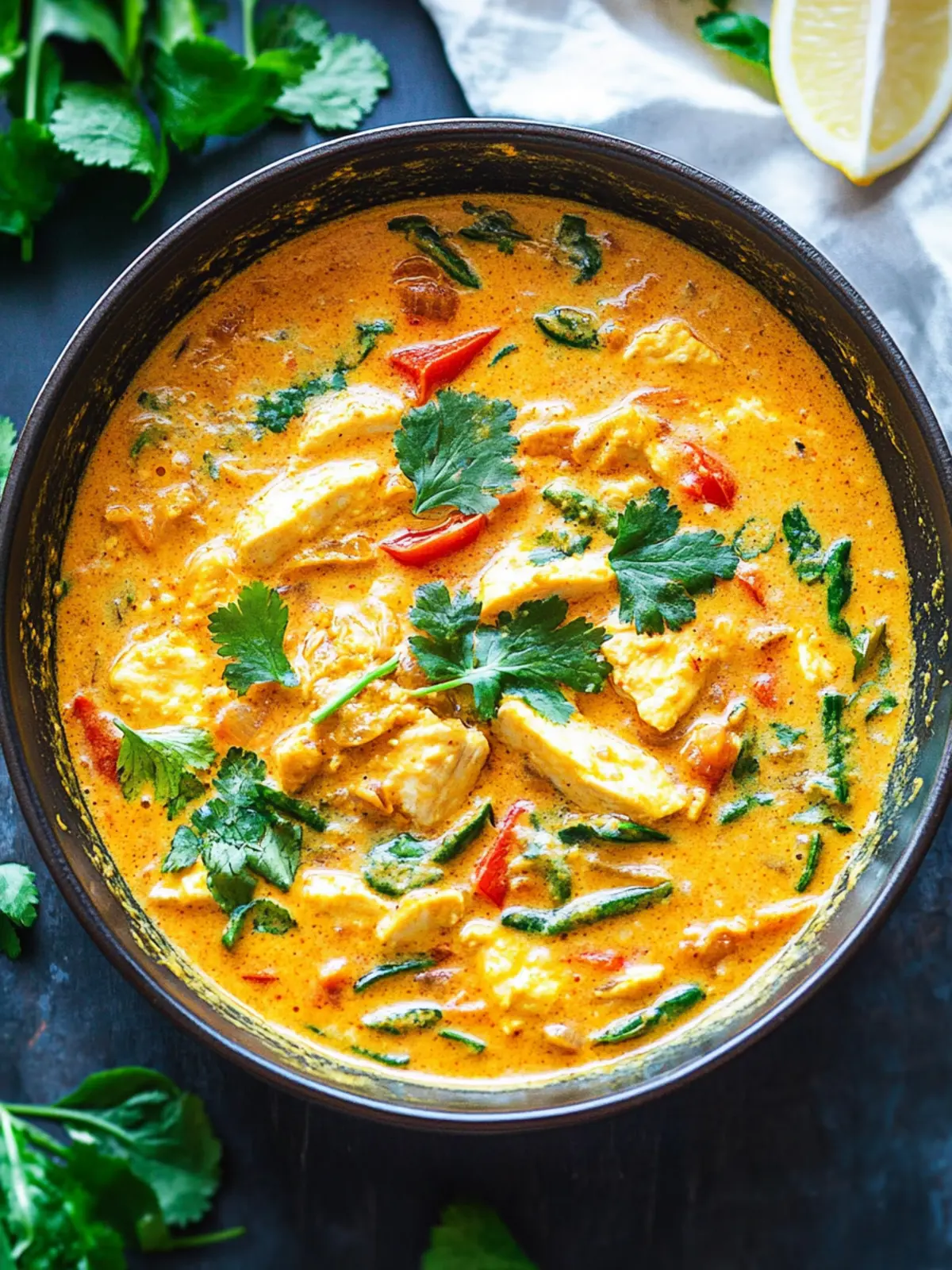 Genieße Thai-Hühnchen-Kokosnuss-Curry in nur 20 Minuten! 4 Thai-Hühnchen-Kokosnuss-Curry