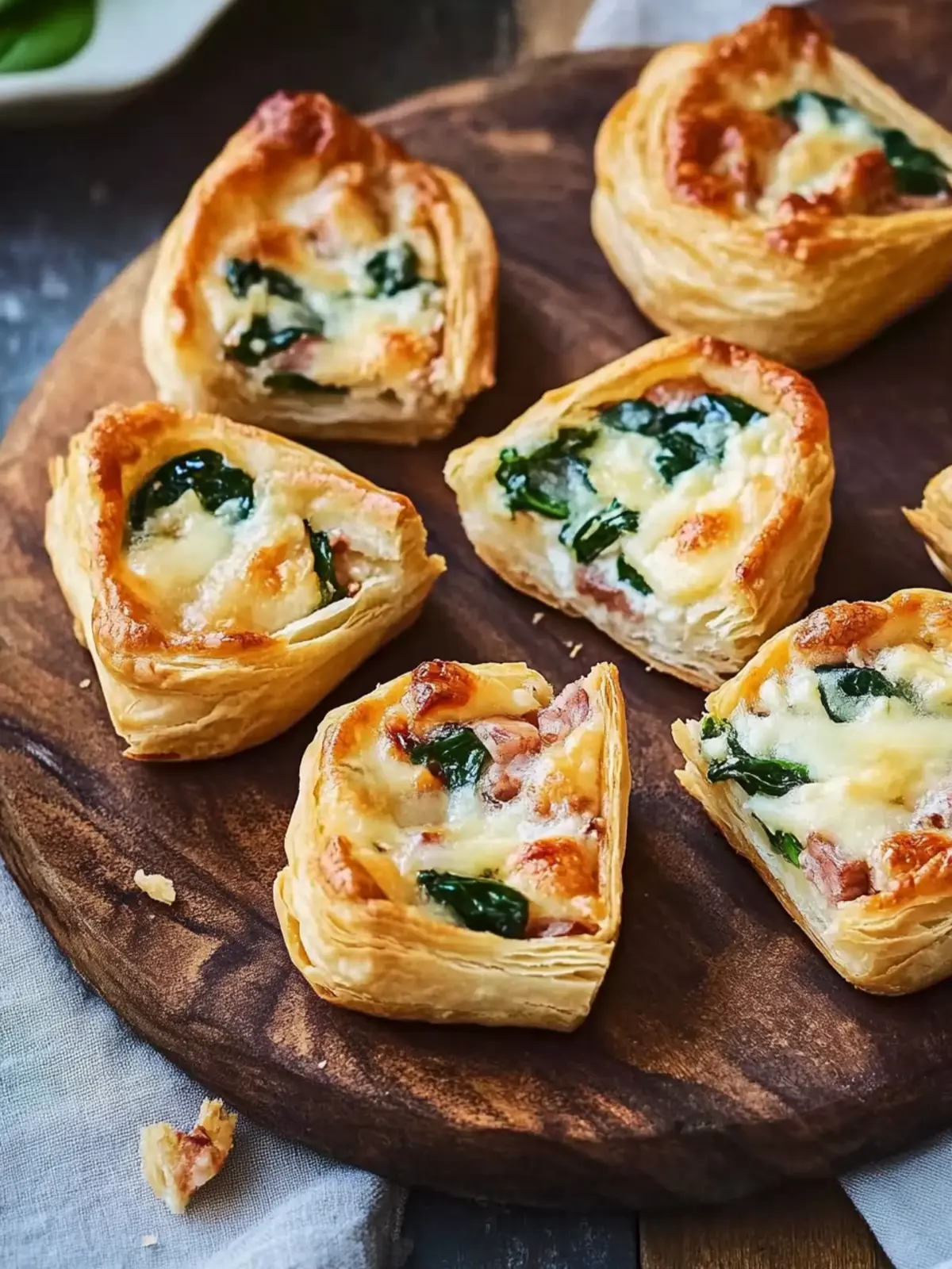 Mini Partyhäppchen mit Käse, Schinken und Spinat für jeden Anlass 2 Mini Partyhäppchen mit Käse, Schinken und Spinat