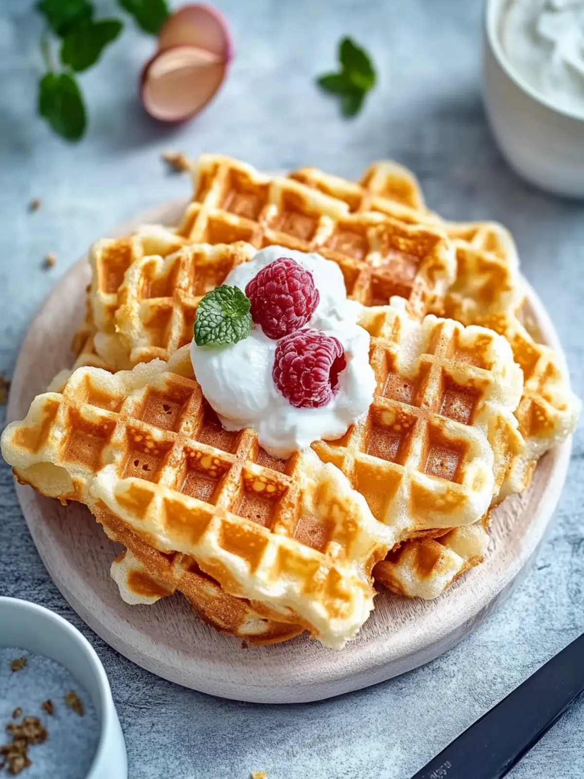 Knusprige Schinken- und Käse-Chaffles für jeden Frühstücksfan 3 Knusprige Schinken- und Käse-Chaffles