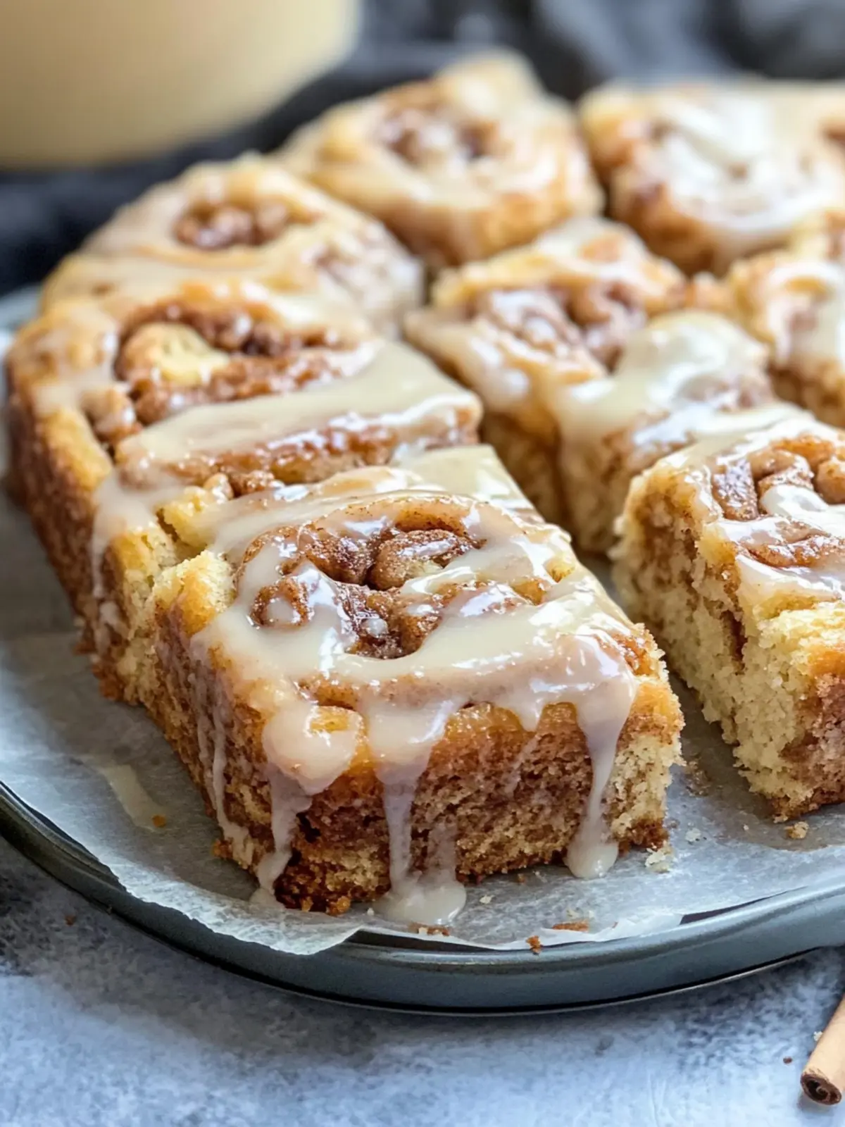 Zimtschneckenkuchen mit Vanilleglasur – Ganz ohne Hefe! 3 Cinnamon roll cake with vanilla glaze without yeast