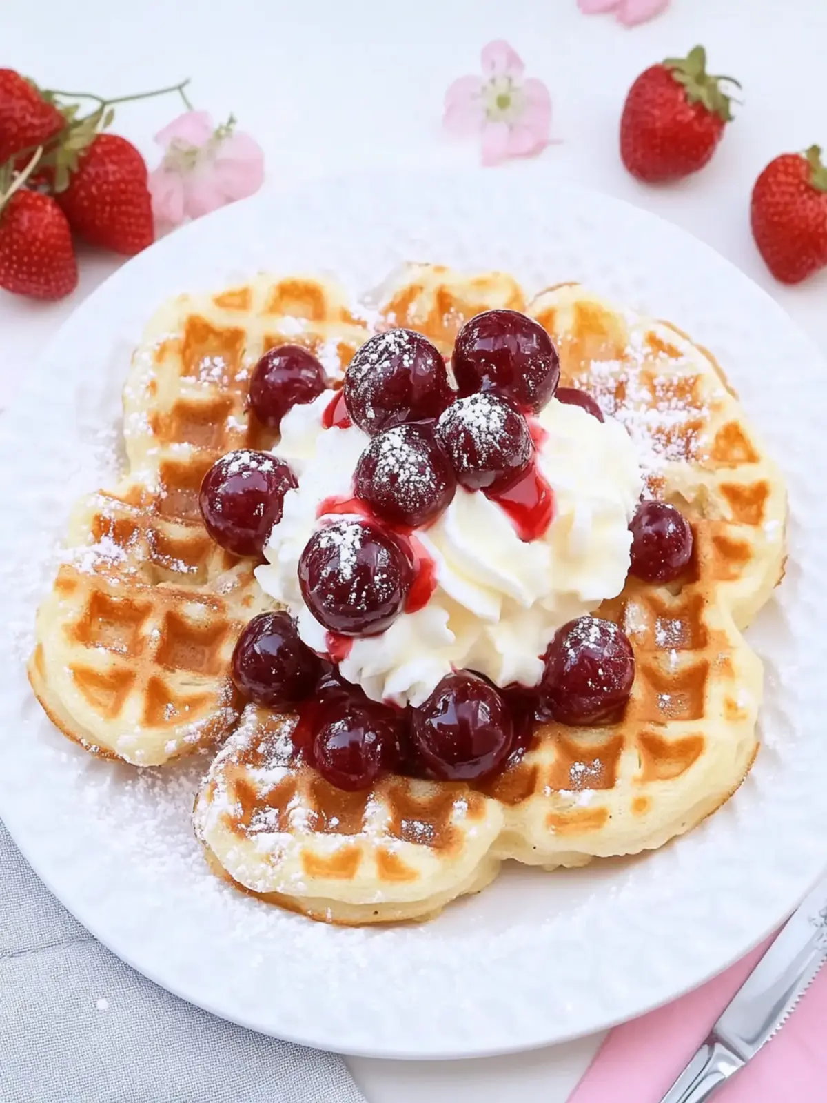 Waffeln mit heißen Kirschen: Der himmlische Genuss für alle 2 Waffeln mit heißen Kirschen