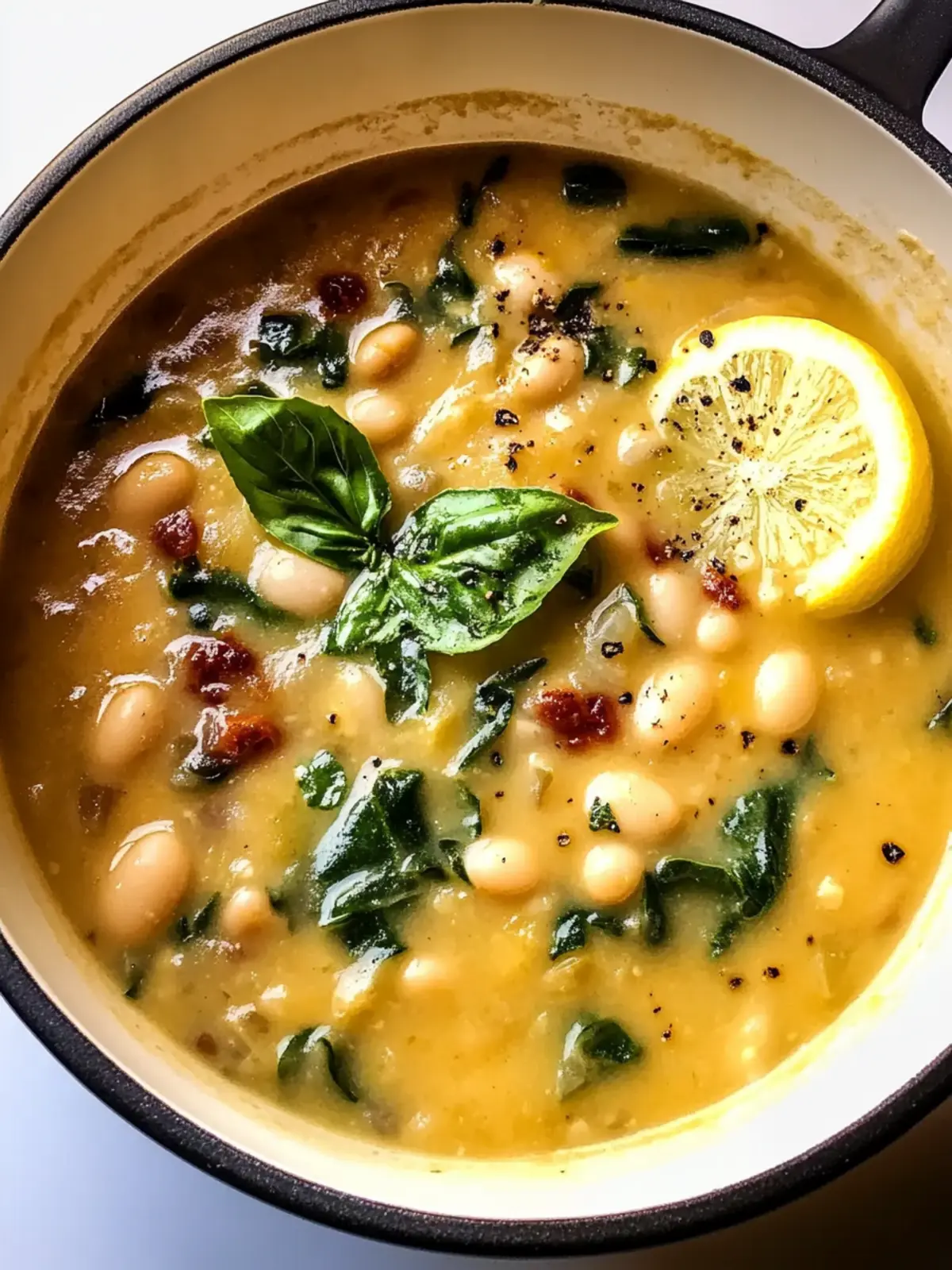 Cremige toskanische Bohnensuppe mit Zitrone für Seele und Magen 5 Creamy Tuscan white bean soup with lemon