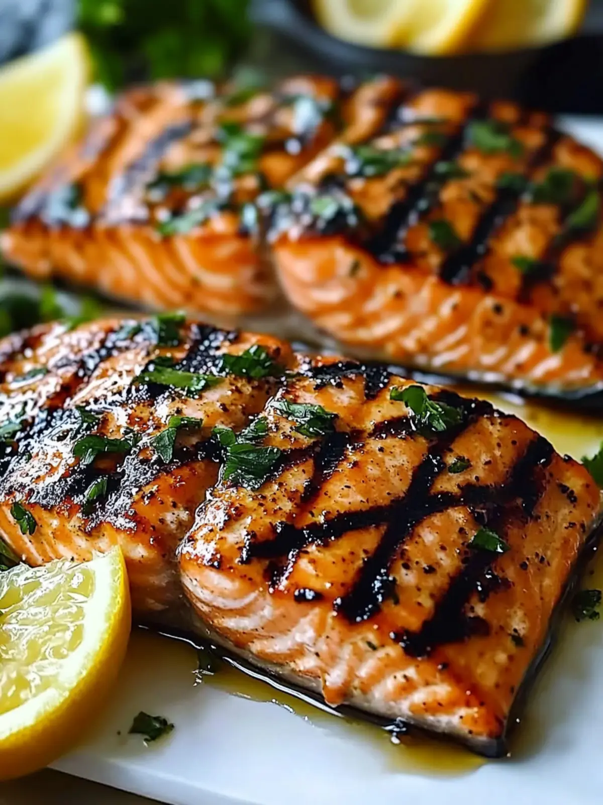 Grillvergnügen: Lachs mit Honig-Zitrus-Marinade zaubern 4 Grilled salmon with honey-citrus marinade