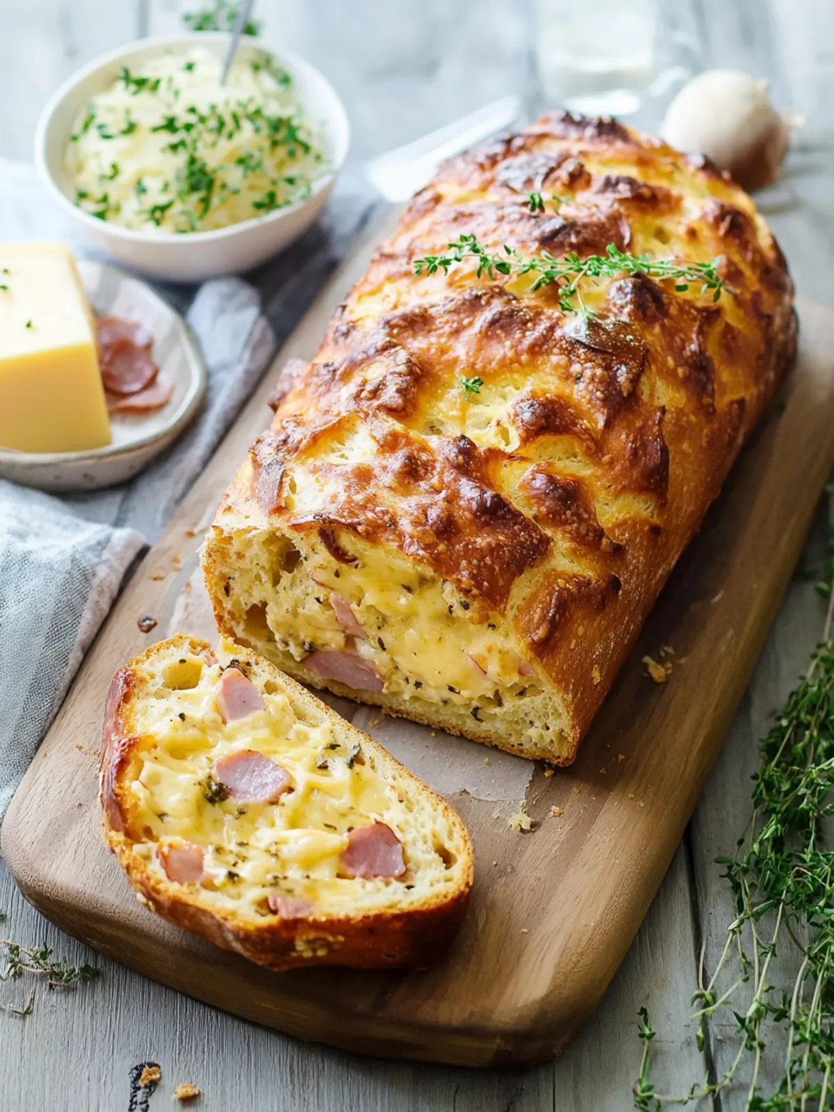 Herzhaftes Kastenbrot mit Käse und Schinken – Einfach unwiderstehlich! 3 Hearty box bread with cheese and ham