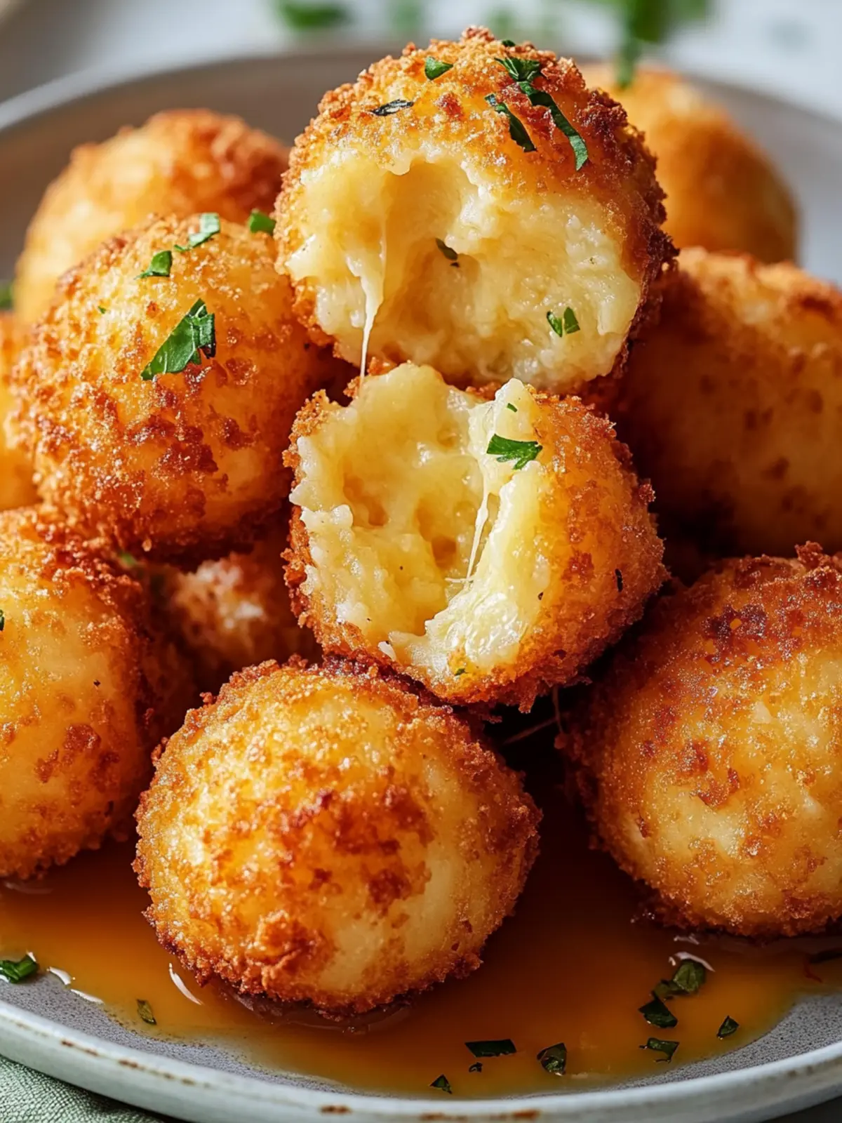Knusprige Käse-Kartoffelpüree-Bällchen aus der Heißluftfritteuse 5 Cheese potato puree balls from the air fryer