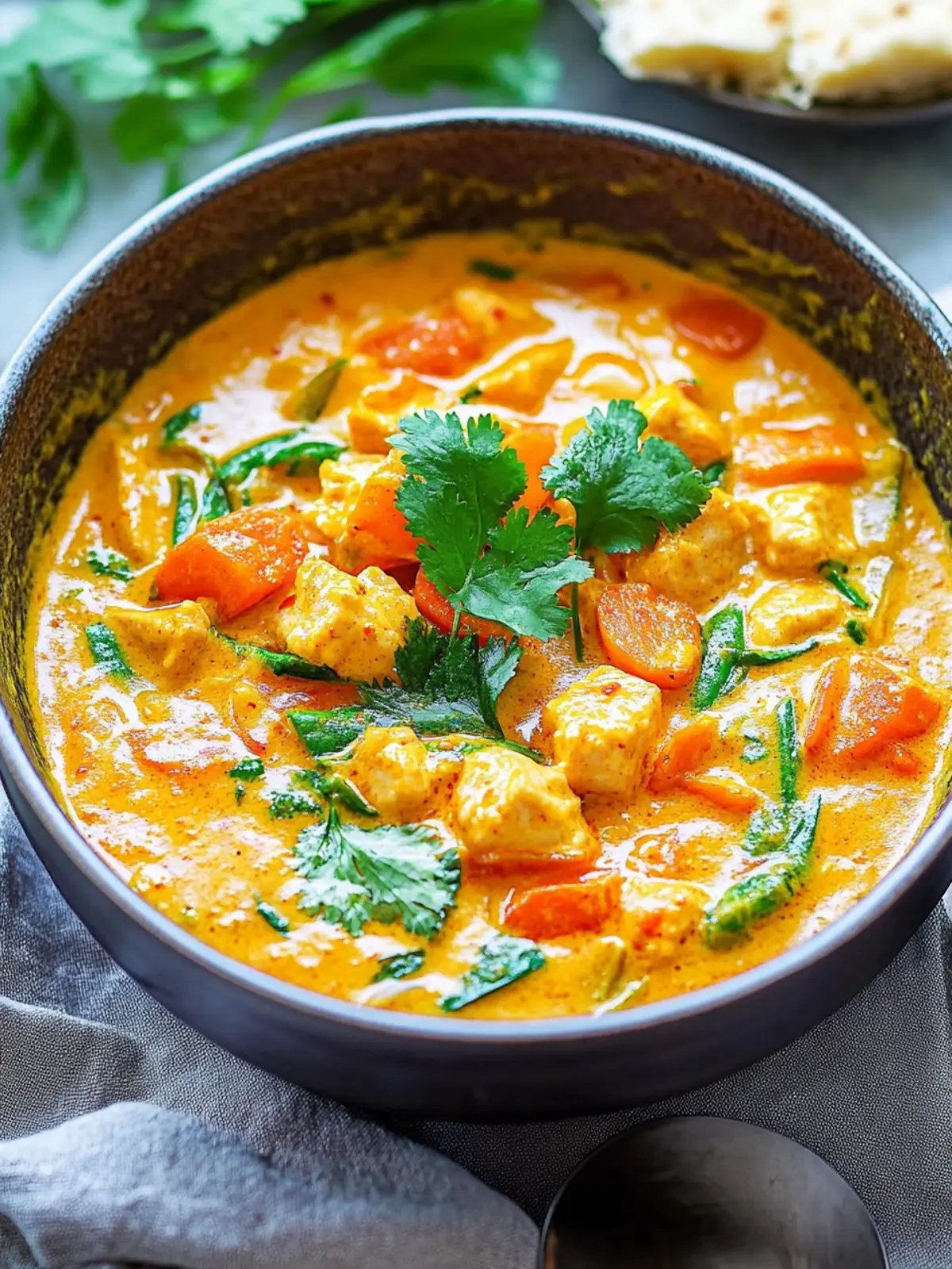 Genieße Thai-Hühnchen-Kokosnuss-Curry in nur 20 Minuten! 2 Thai-Hühnchen-Kokosnuss-Curry