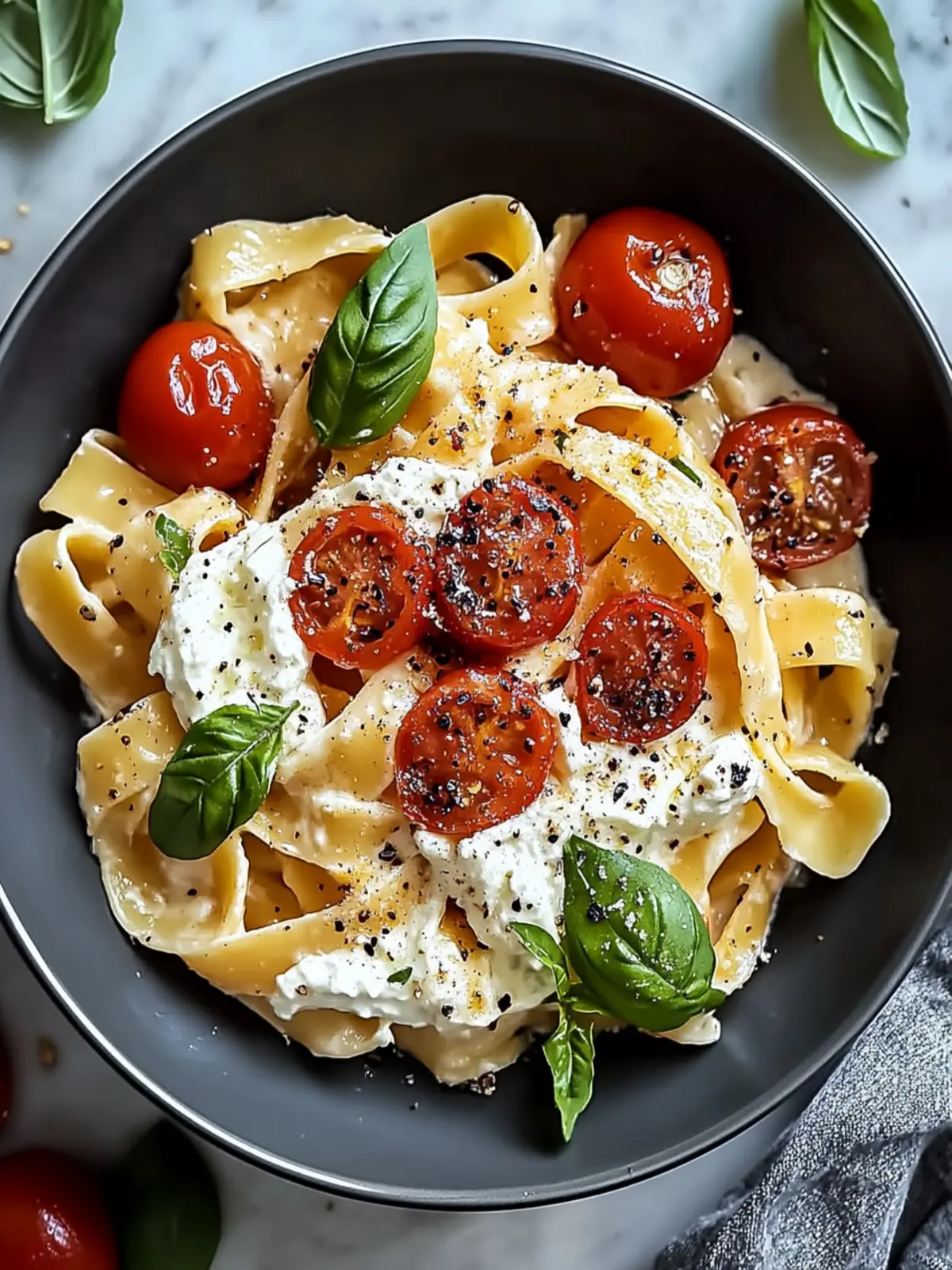 Geröstete Tomaten und Knoblauch Ricotta Pasta für Genussmomente 2 Geröstete Tomaten und Knoblauch Ricotta Pasta
