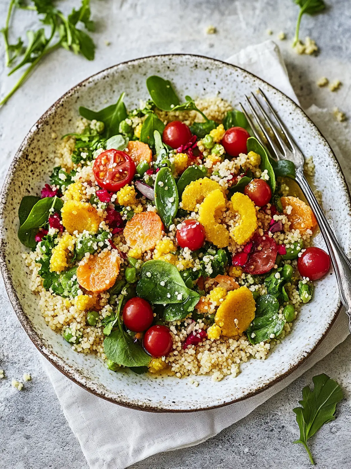 Bunter Couscous-Salat mit Garnelen und Frischekick 4 Bunter Couscous - Salat