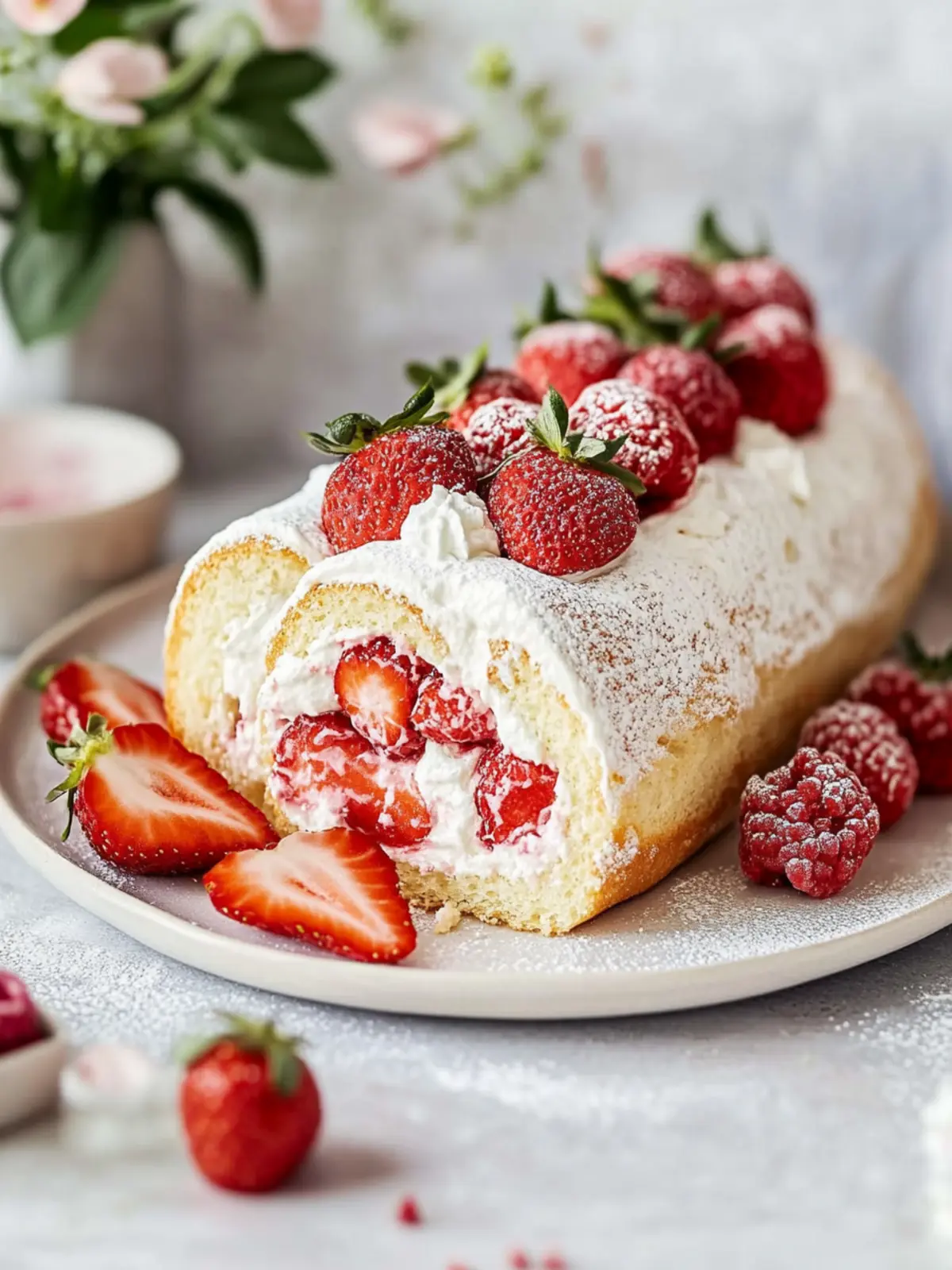 Erdbeer-Sahne-Rolle einfach & luftig – Omas Geheimrezept! 3 Erdbeer-Sahne-Rolle einfach & luftig