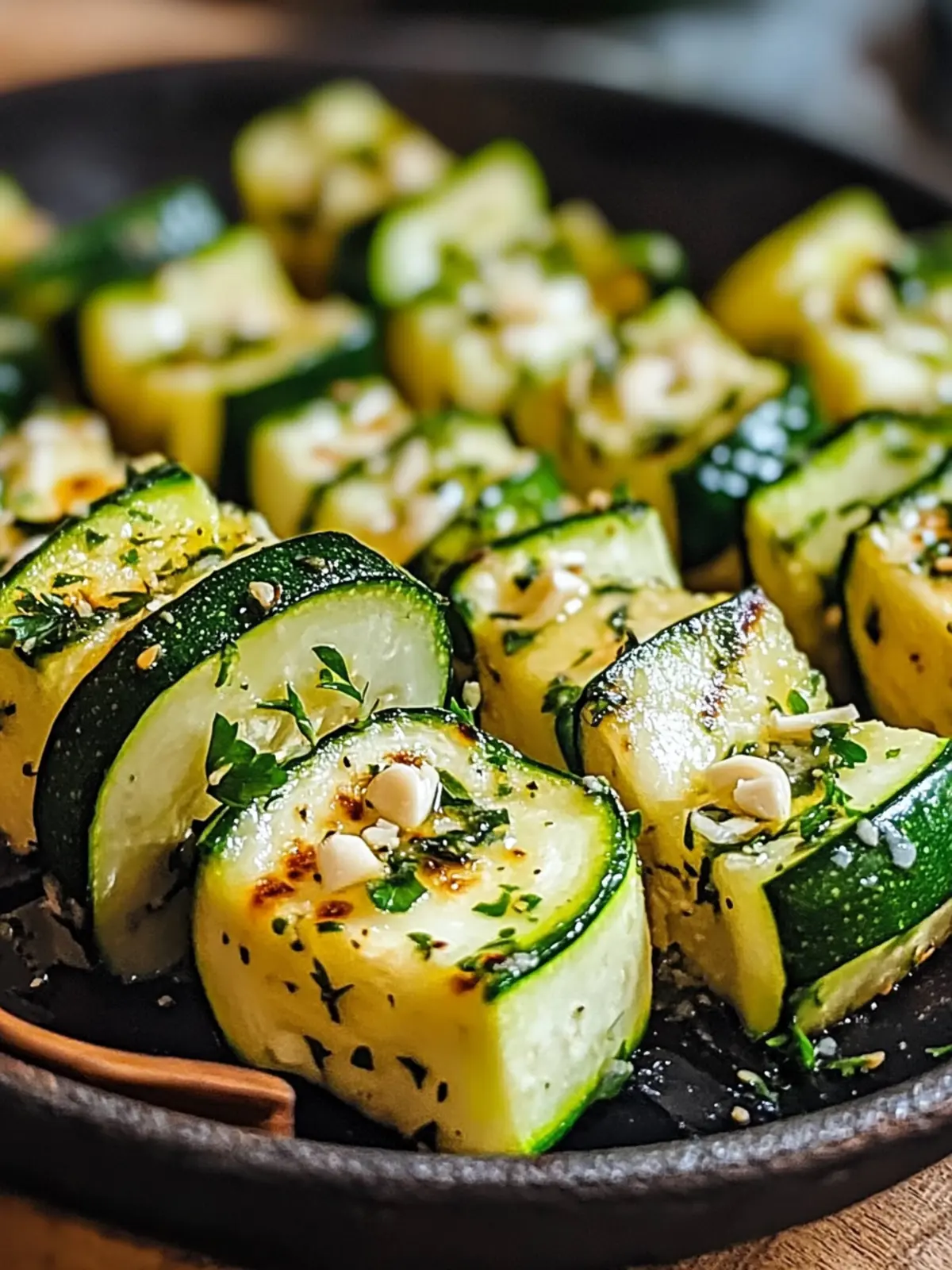 Unwiderstehliche Knoblauchbutter Zucchini Spieße Rezept für Grillabende 3 Unwiderstehliche Knoblauchbutter Zucchini Spieße Rezept