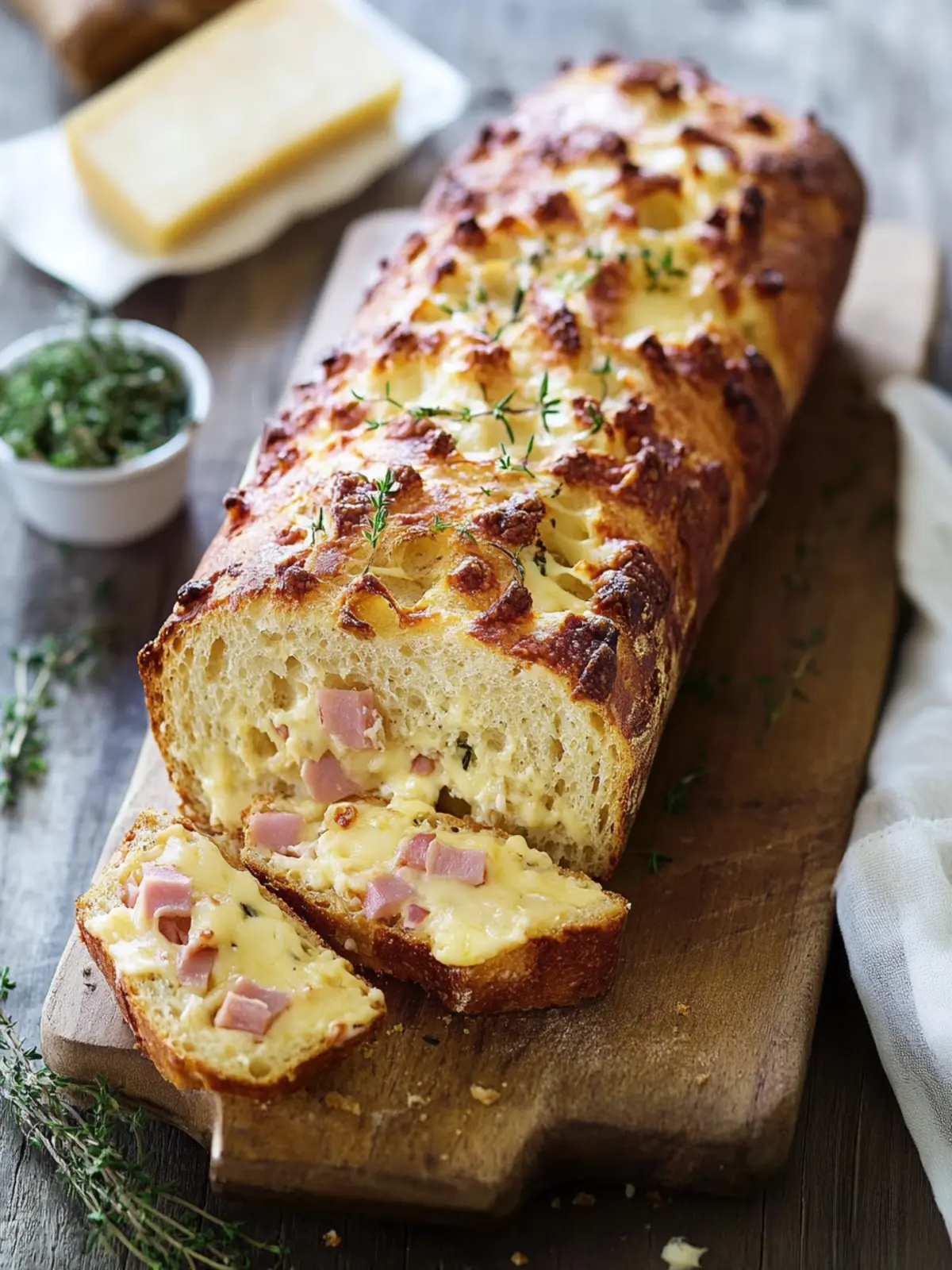 Herzhaftes Kastenbrot mit Käse und Schinken – Einfach unwiderstehlich! 2 Hearty box bread with cheese and ham