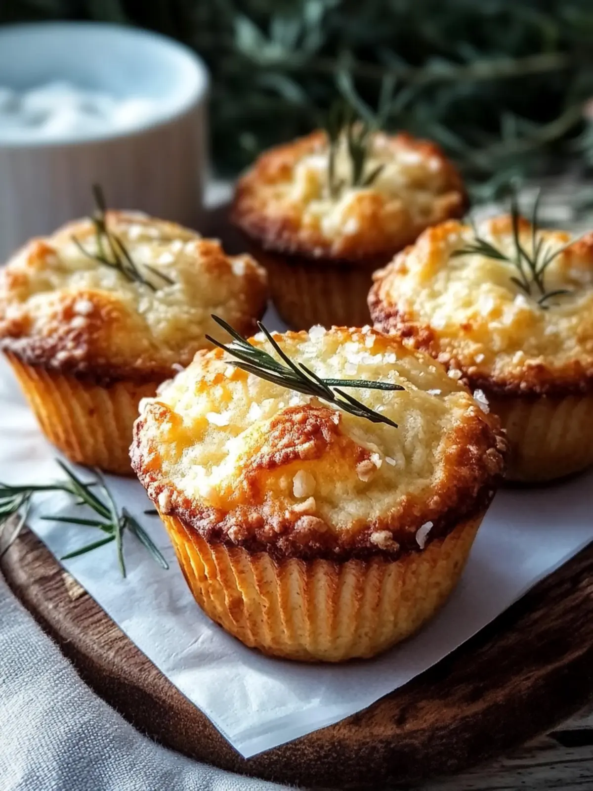 Knusprige Knoblauch-Rosmarin Focaccia Muffins Rezept für Genuss 4 Knusprige Knoblauch-Rosmarin Focaccia Muffins Rezept