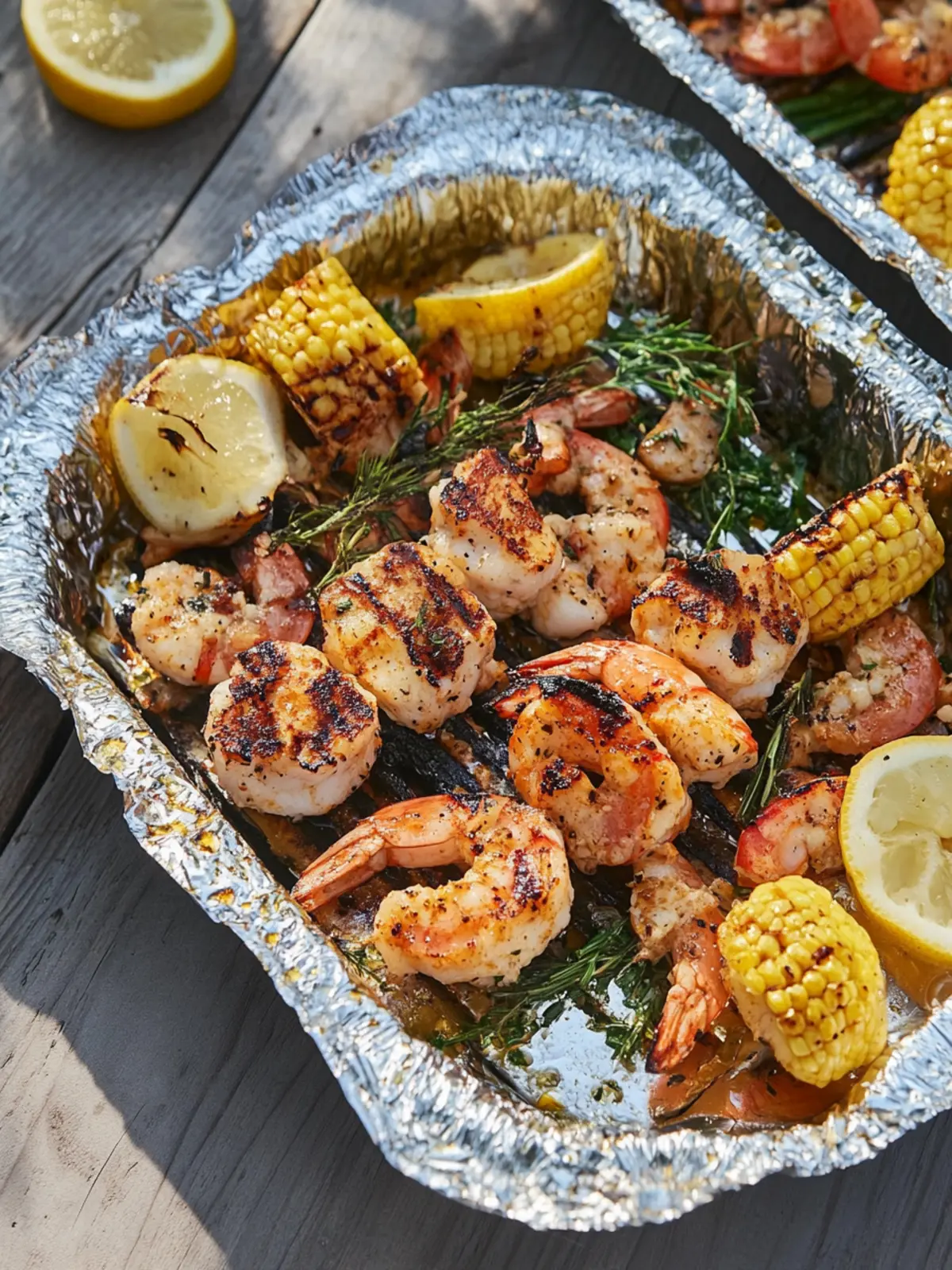 Gegrillte Garnelen-Folienpakete für schnelles Grillvergnügen 3 Gegrillte Garnelen-Folienpakete