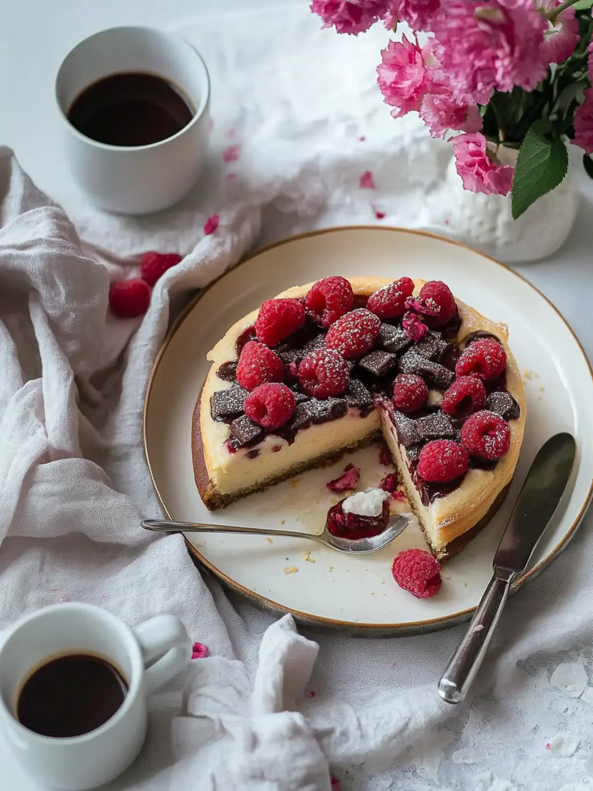 Fluffige Herz-Pfannkuchen mit Beeren und Schokolade für Verliebte 4 Herz-Pfannkuchen mit Beeren und Schokolade