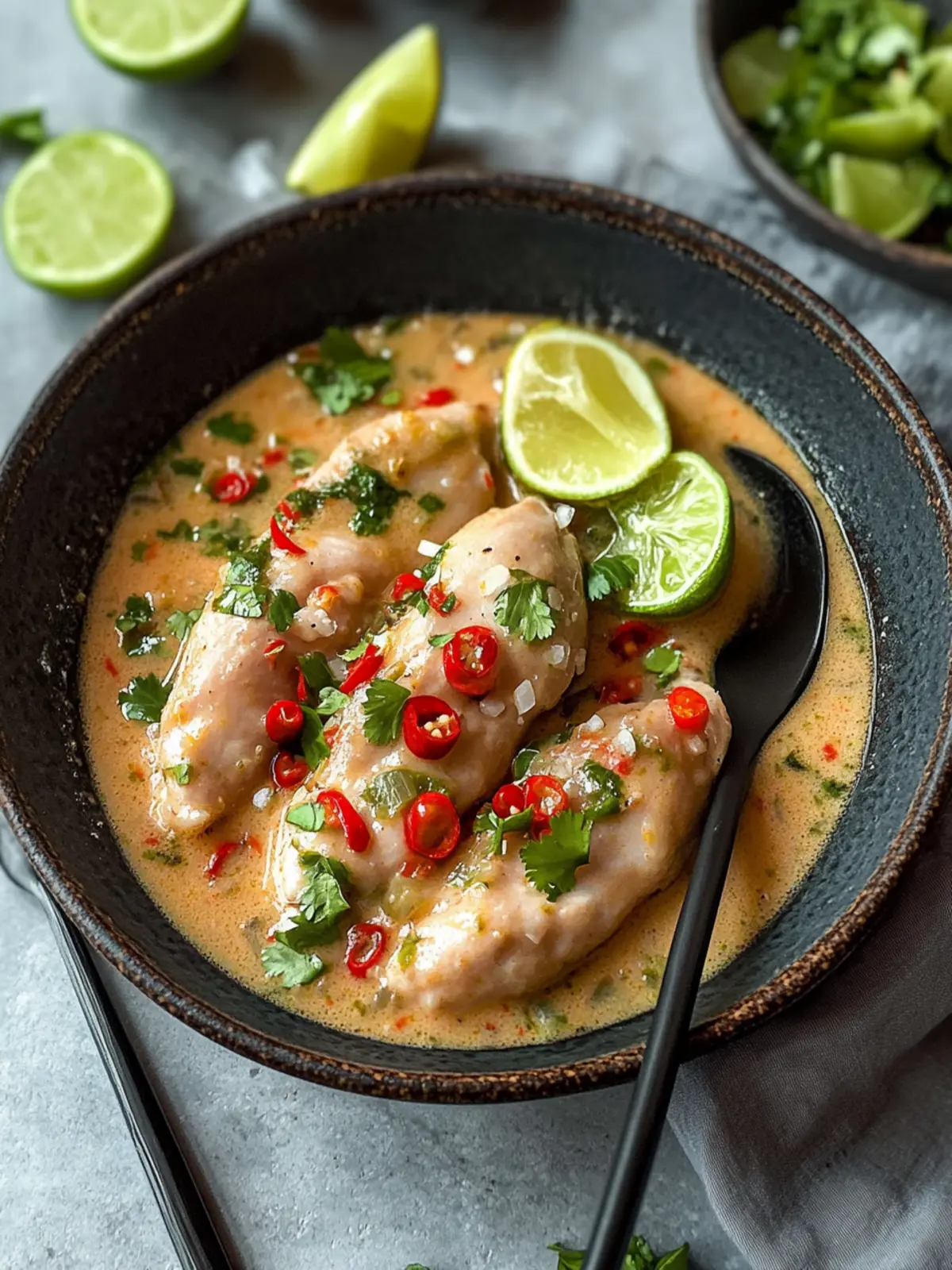 Zartes Hähnchen in Kokos-Limetten-Sauce: Ein Tropenfeuerwerk 4 Zartes Hähnchen in Kokos-Limetten-Sauce