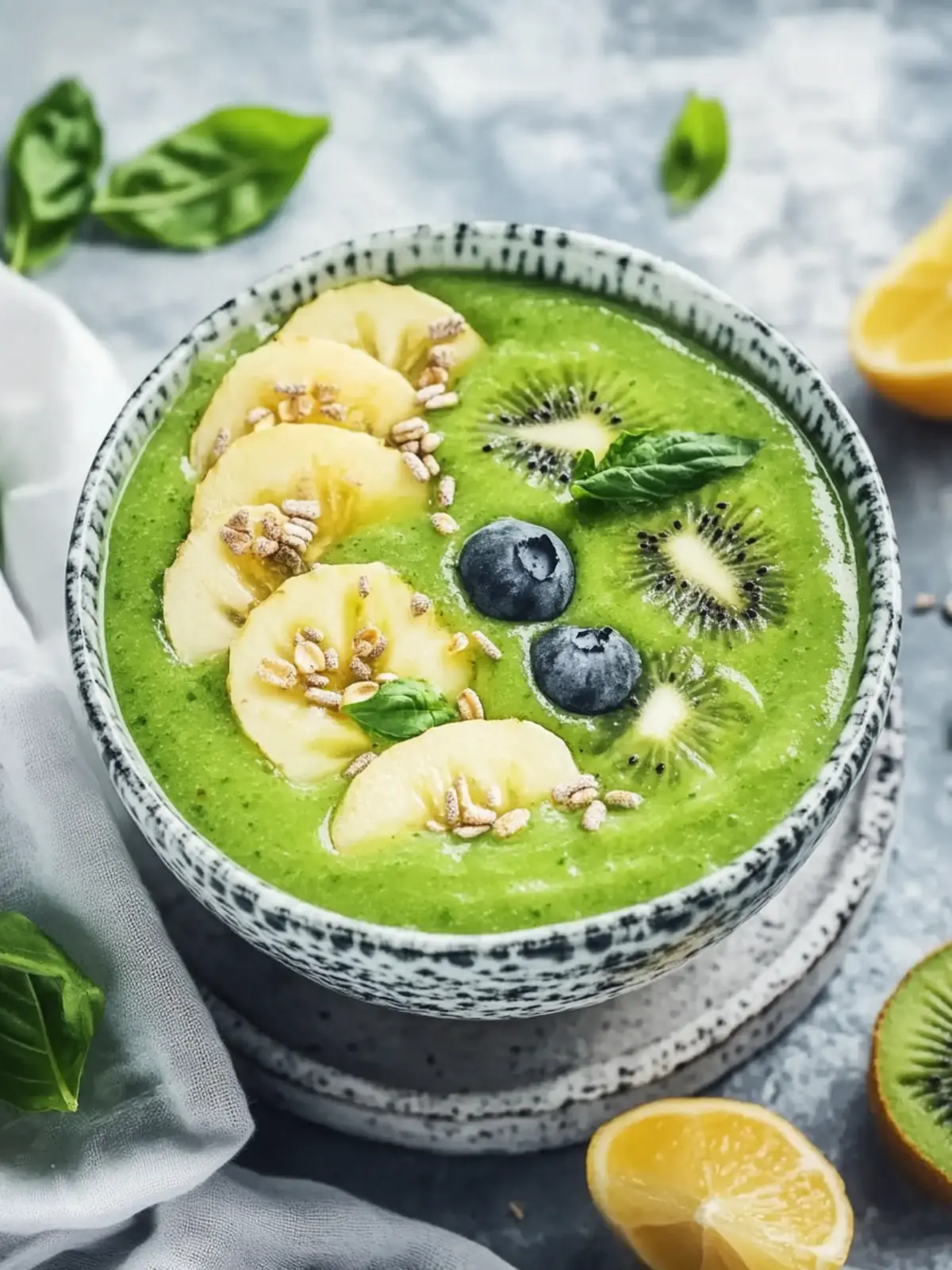 Grüne Smoothie-Schüssel mit Avocado für deinen Power-Start 4 Grüne Smoothie-Schüssel