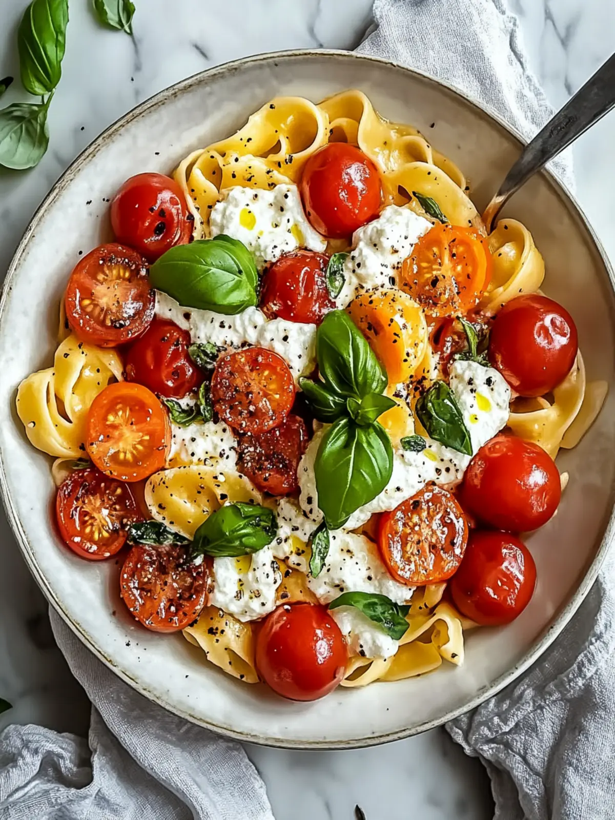 Geröstete Tomaten und Knoblauch Ricotta Pasta für Genussmomente 5 Geröstete Tomaten und Knoblauch Ricotta Pasta