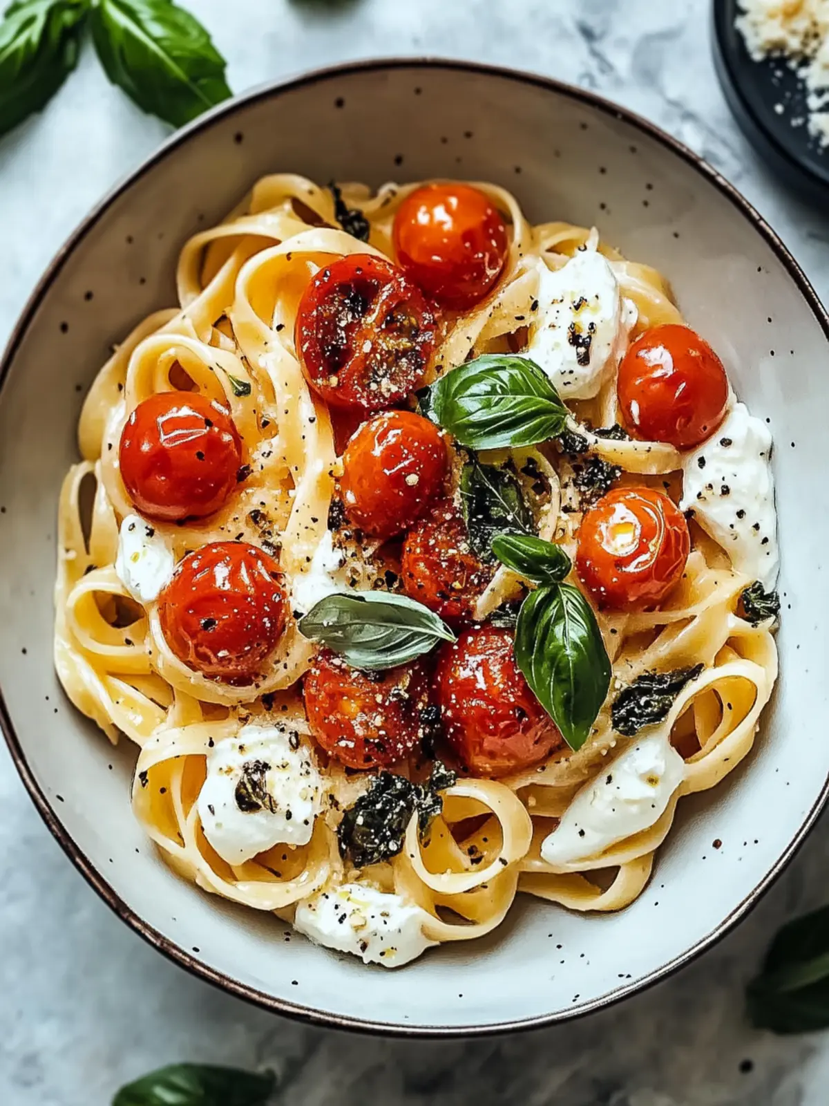 Geröstete Tomaten und Knoblauch Ricotta Pasta für Genussmomente 4 Geröstete Tomaten und Knoblauch Ricotta Pasta